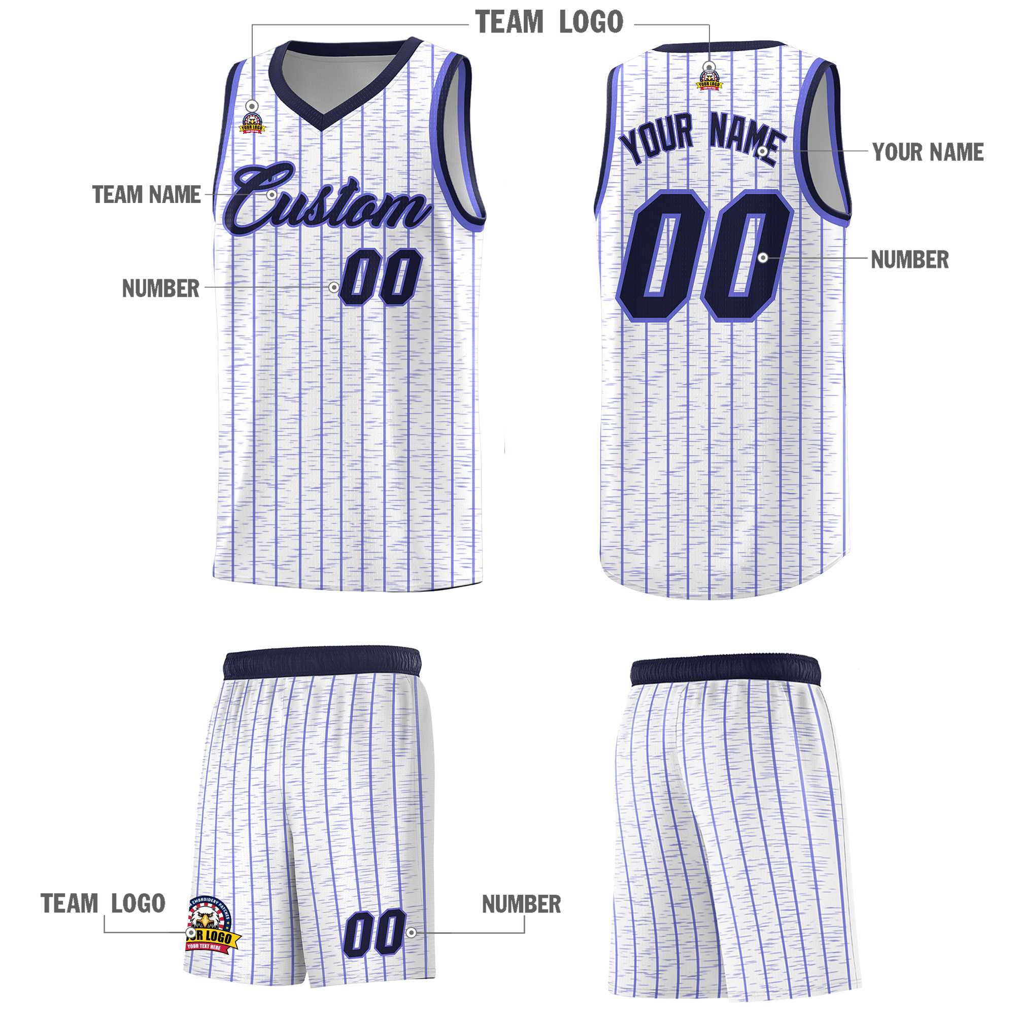 Custom White Custom Gray Pinstripe Retro Sets Uniform Basketball Jersey