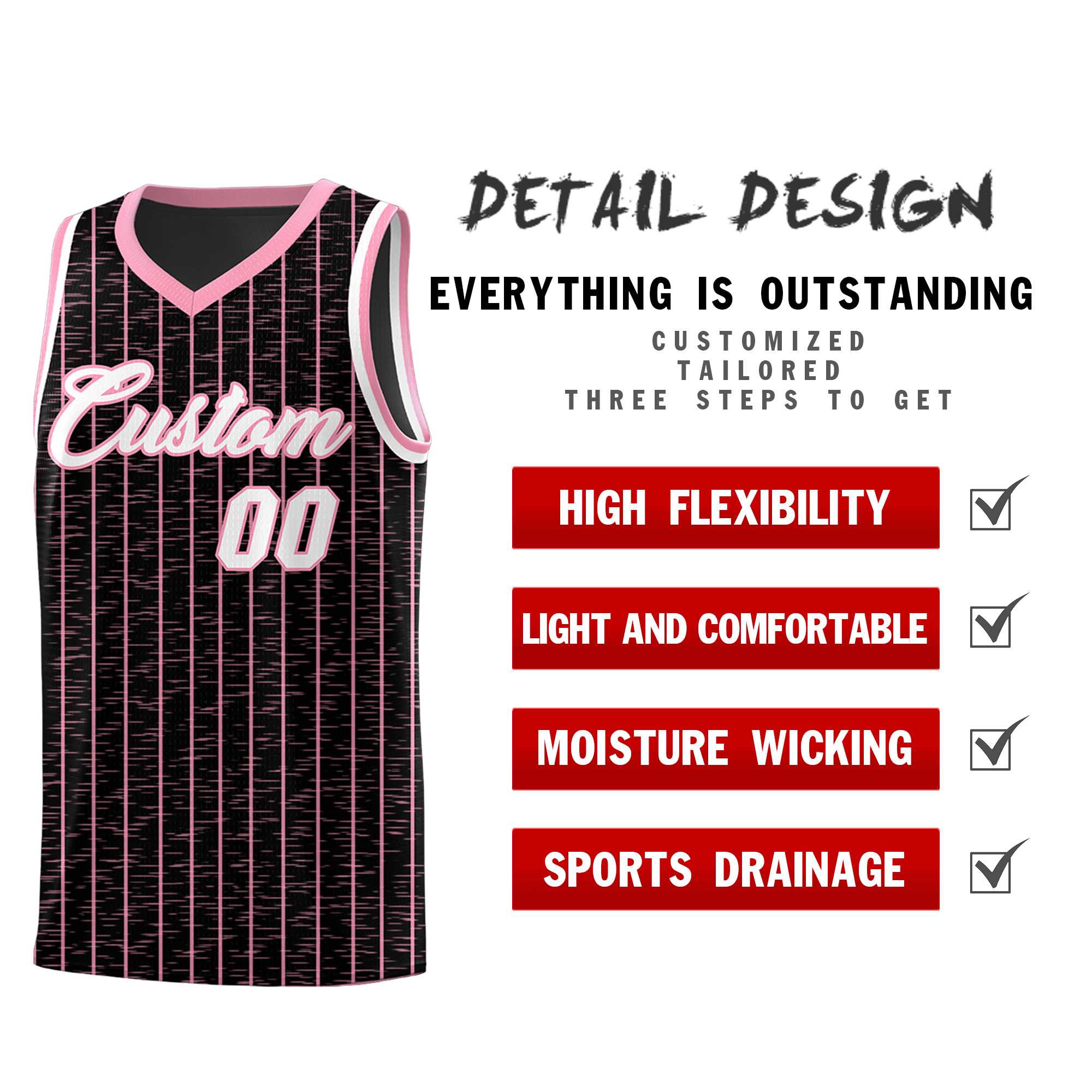Custom Black Custom Gray Pinstripe Retro Sets Uniform Basketball Jersey