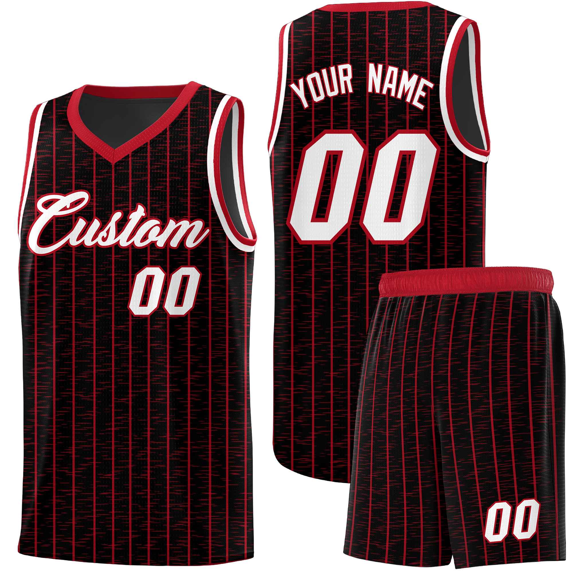 Custom Black Custom Gray Pinstripe Retro Sets Uniform Basketball Jersey