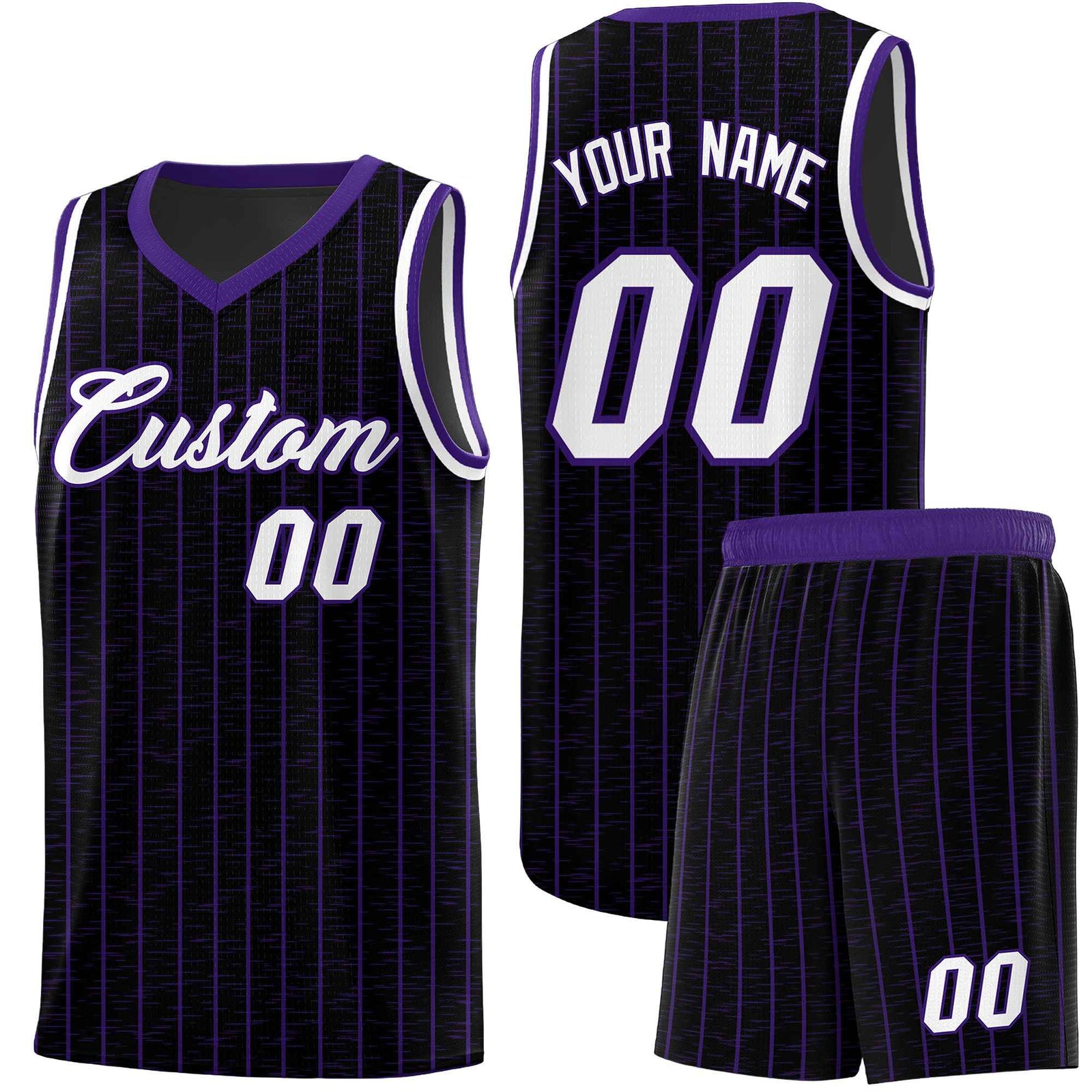 Custom Black Custom Gray Pinstripe Retro Sets Uniform Basketball Jersey