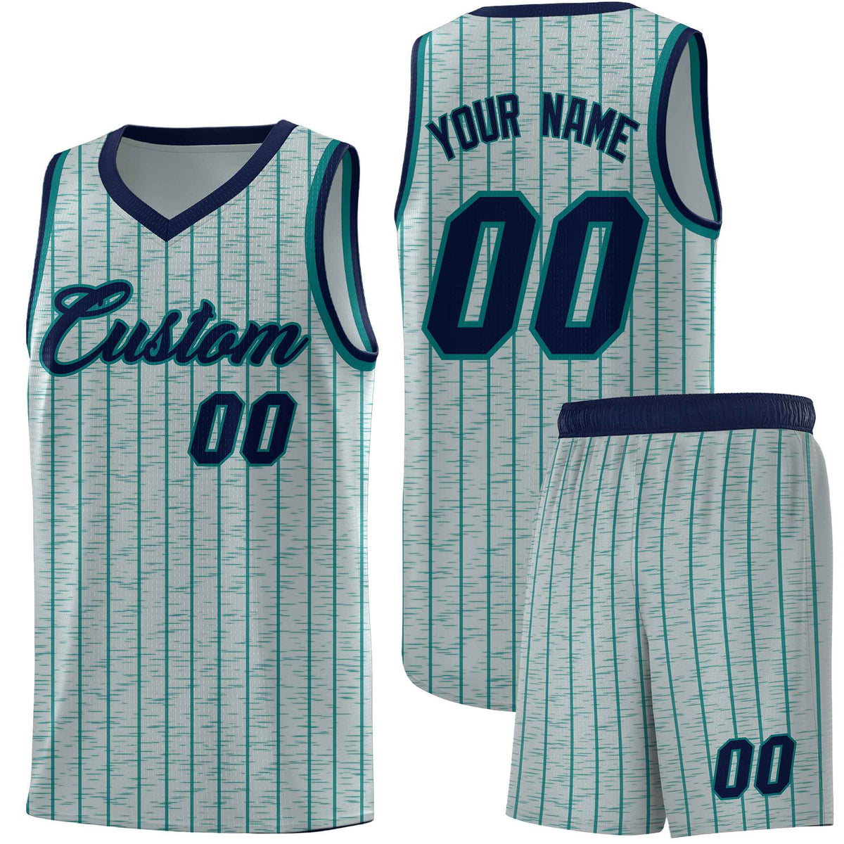 Custom Gray Custom Gray Pinstripe Retro Sets Uniform Basketball Jersey