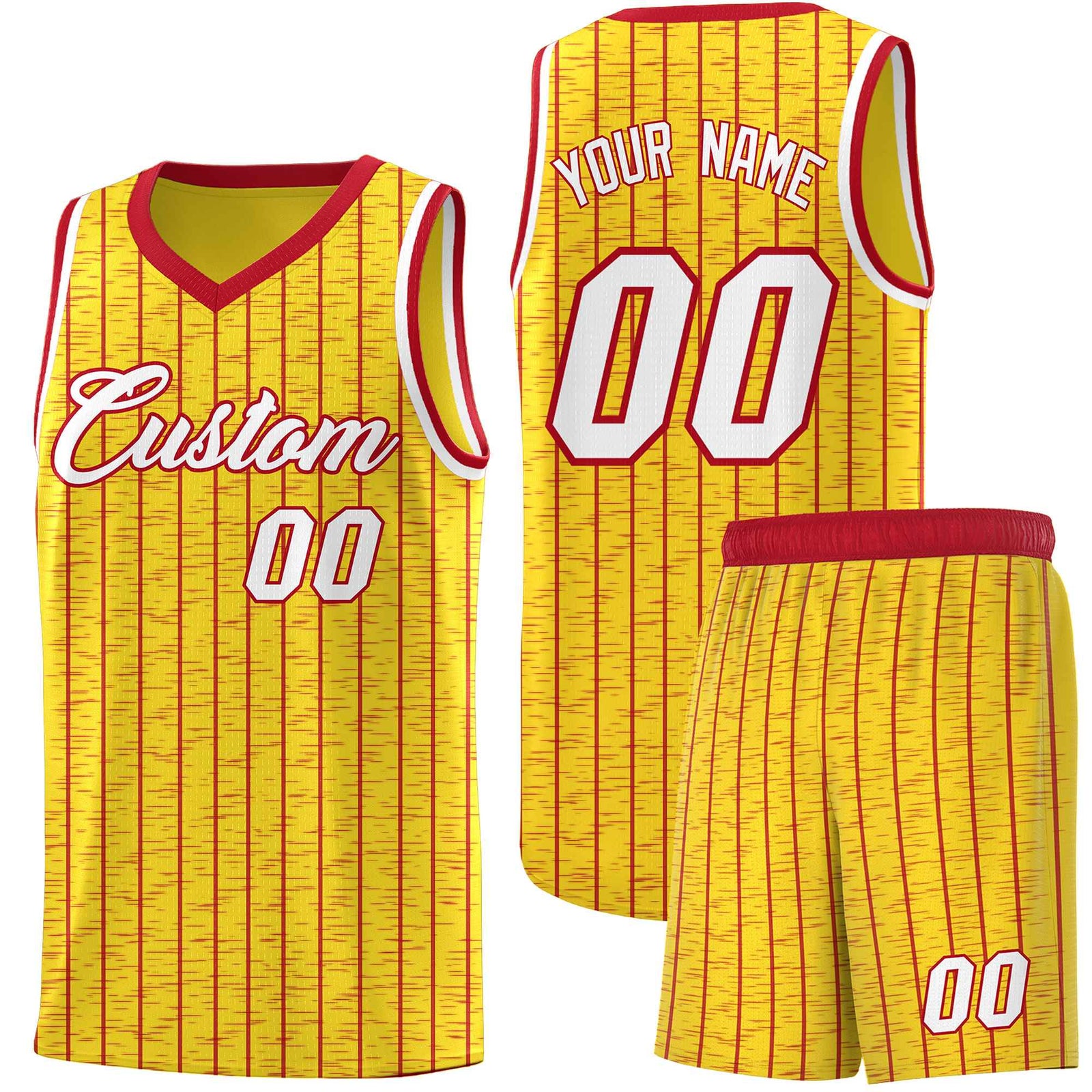 Custom Gold Custom Gray Pinstripe Retro Sets Uniform Basketball Jersey