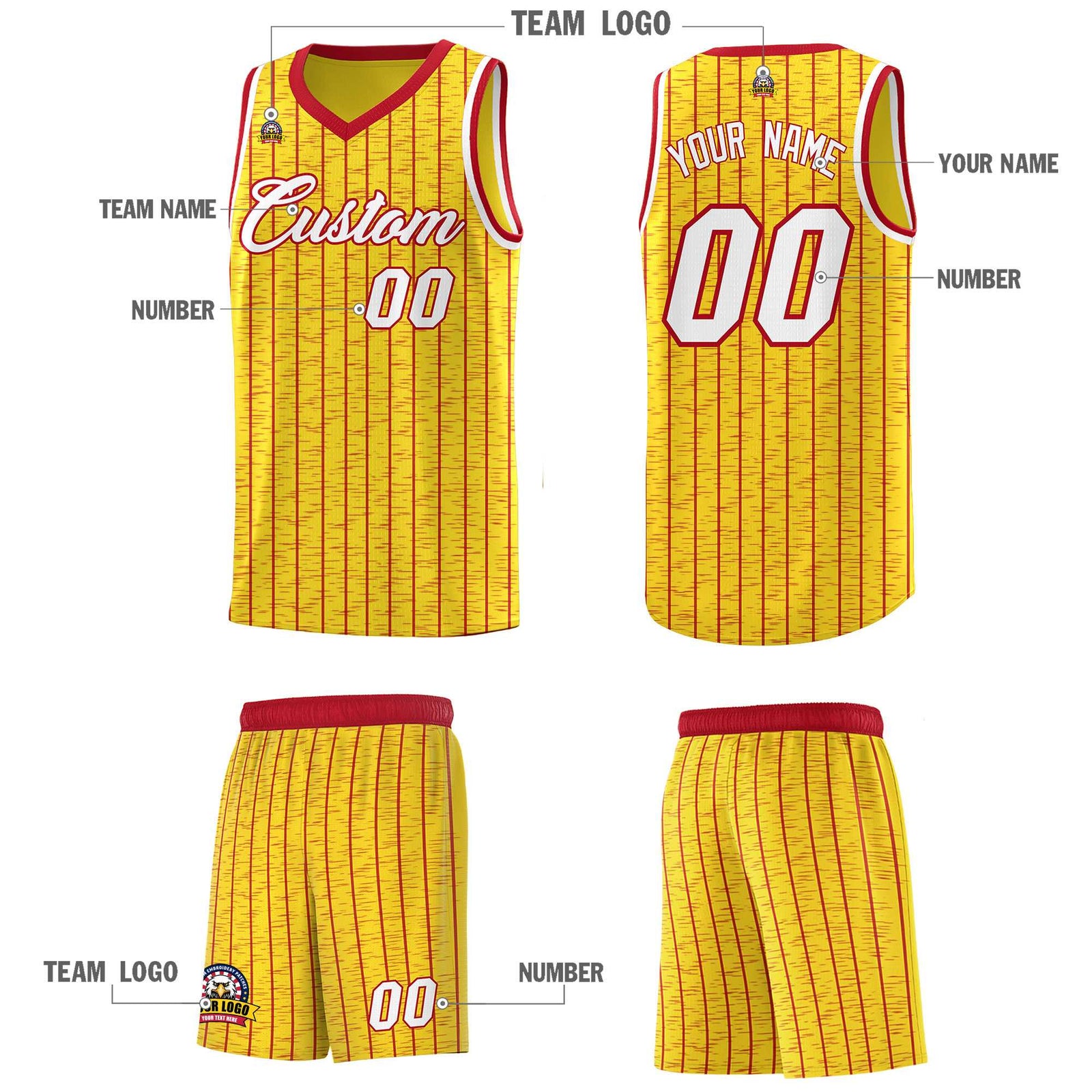 Custom Gold Custom Gray Pinstripe Retro Sets Uniform Basketball Jersey