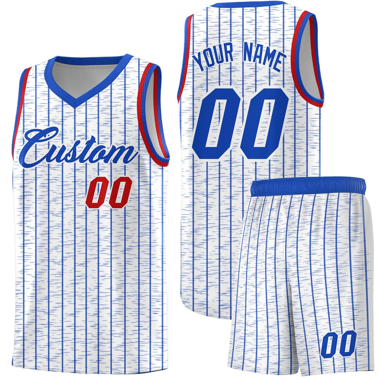 Custom White Custom Gray Pinstripe Retro Sets Uniform Basketball Jersey