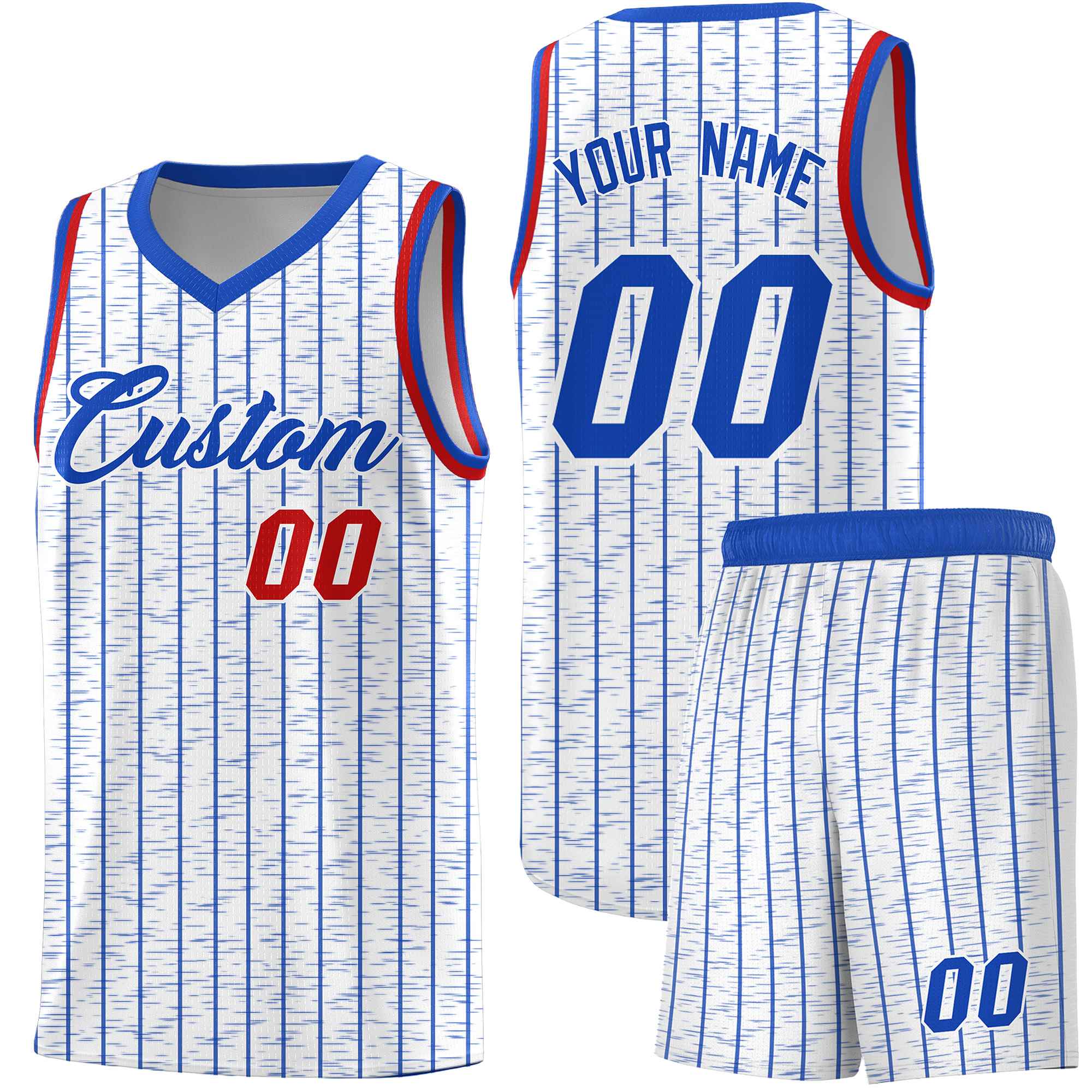 Custom White Custom Gray Pinstripe Retro Sets Uniform Basketball Jersey