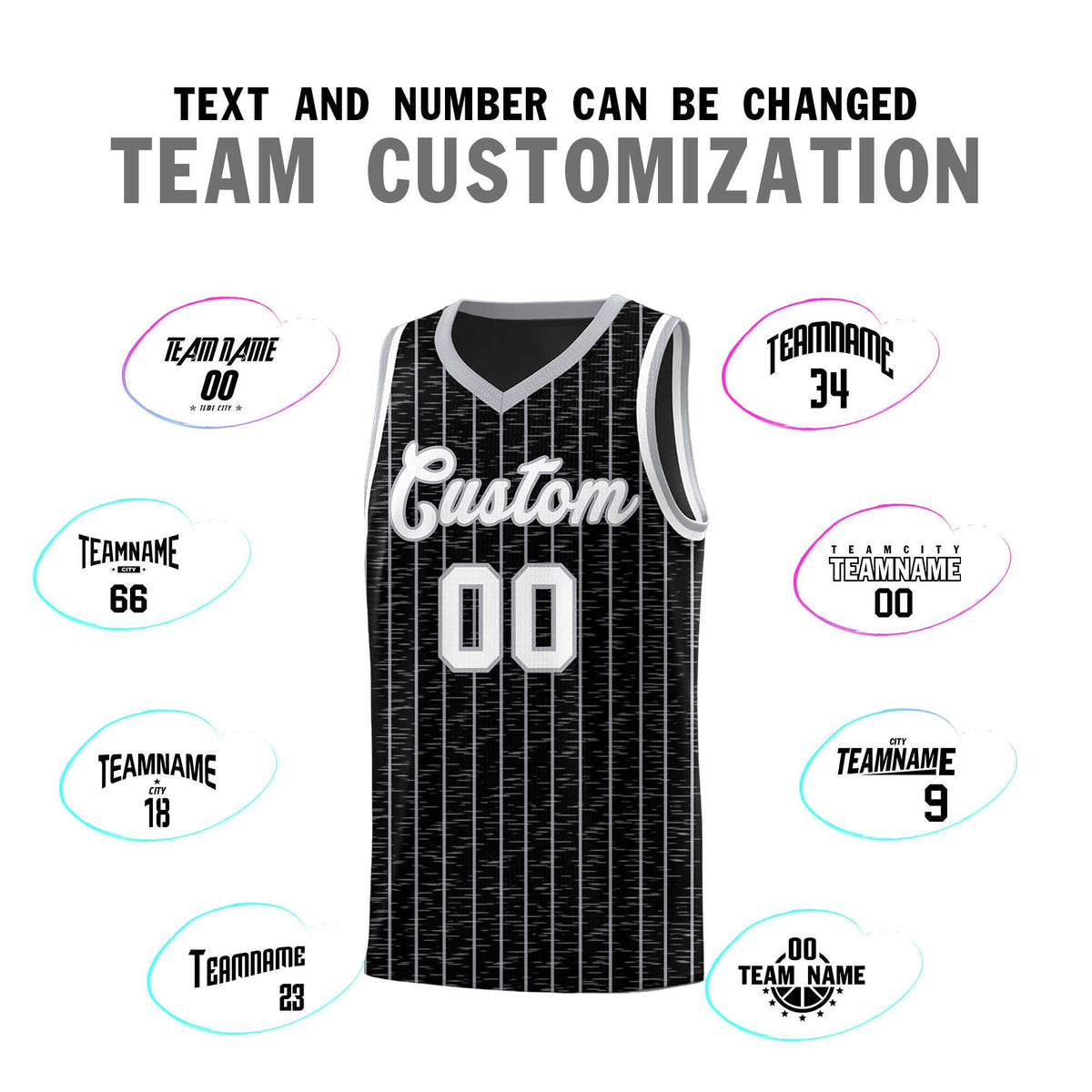 Custom Black Custom Gray Pinstripe Retro Sets Uniform Basketball Jersey