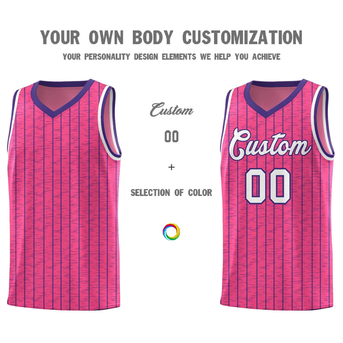 Custom Pink Custom Gray Pinstripe Retro Sets Uniform Basketball Jersey