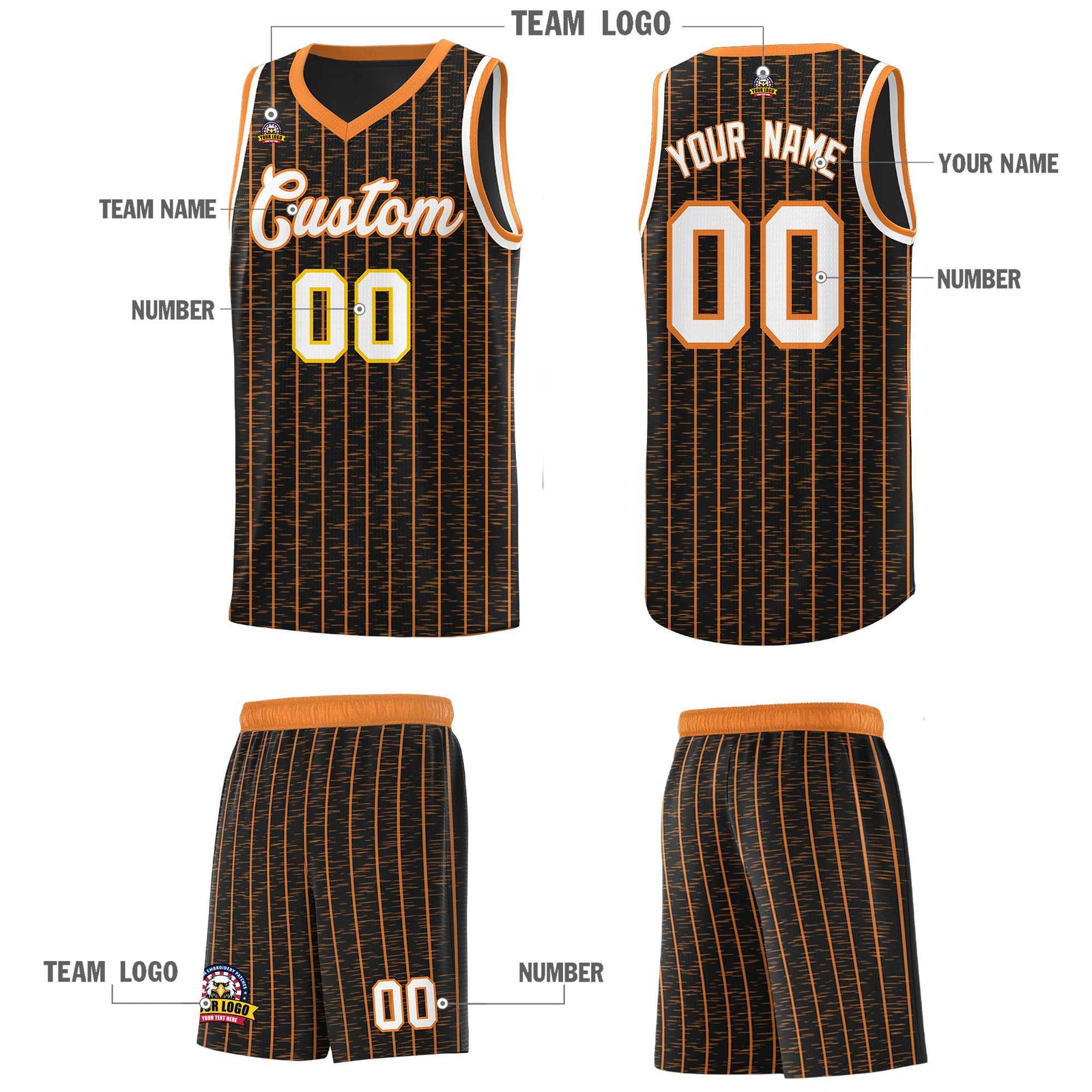 Custom Black Custom Gray Pinstripe Retro Sets Uniform Basketball Jersey