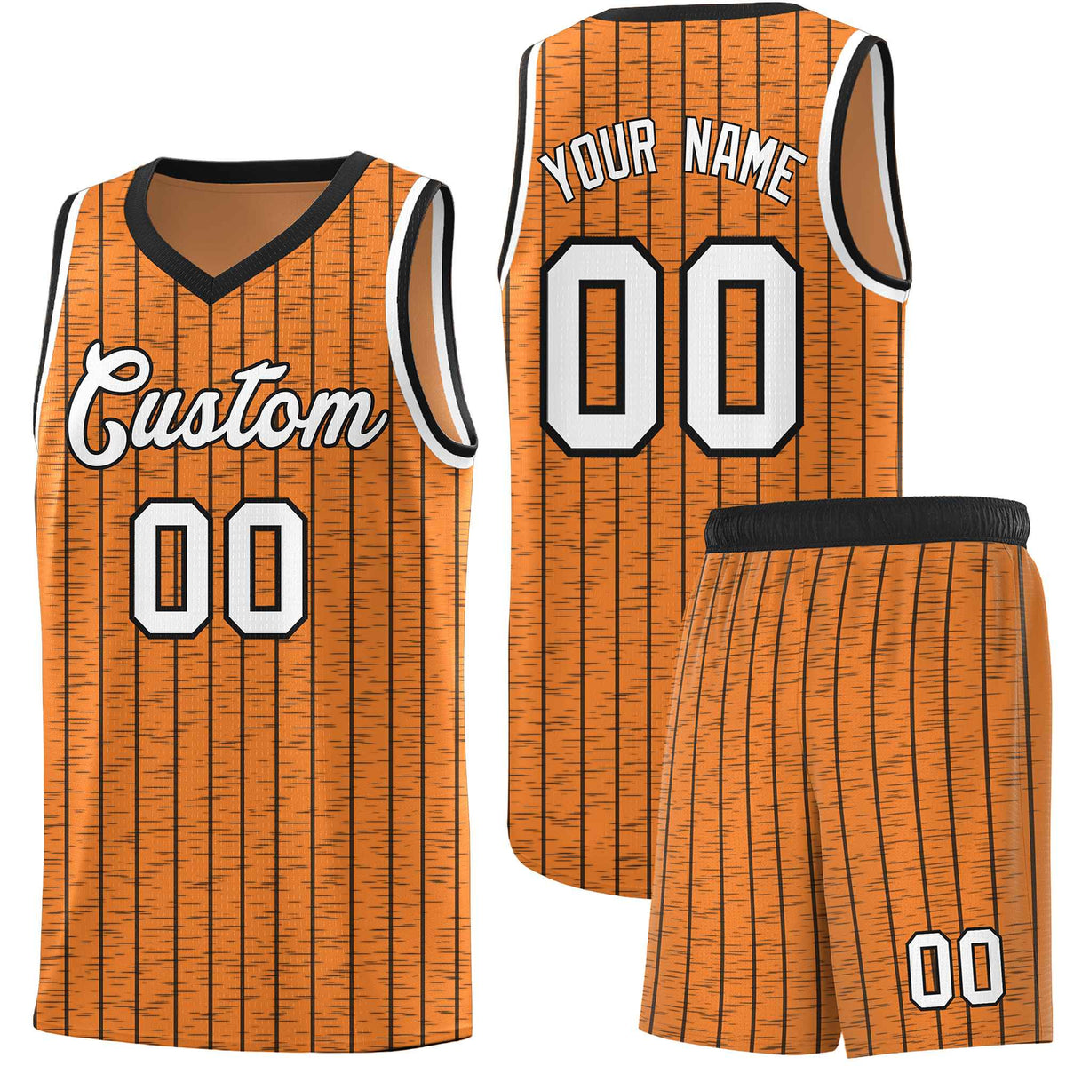 Custom Gold Orange Custom Gray Pinstripe Retro Sets Uniform Basketball Jersey