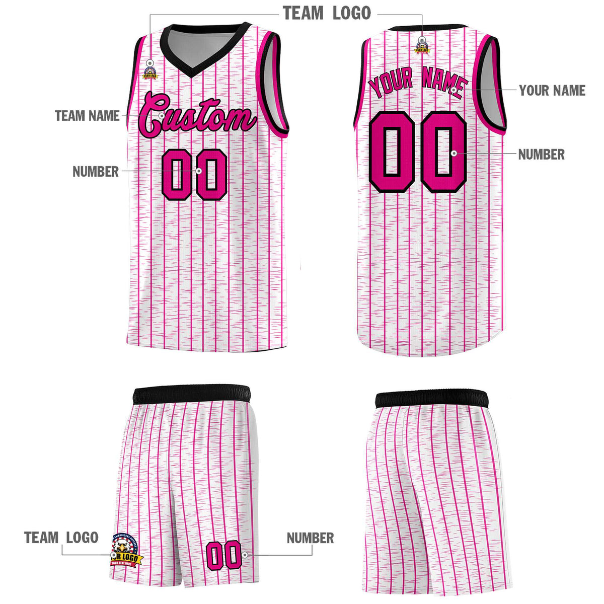 Custom White Custom Gray Pinstripe Retro Sets Uniform Basketball Jersey