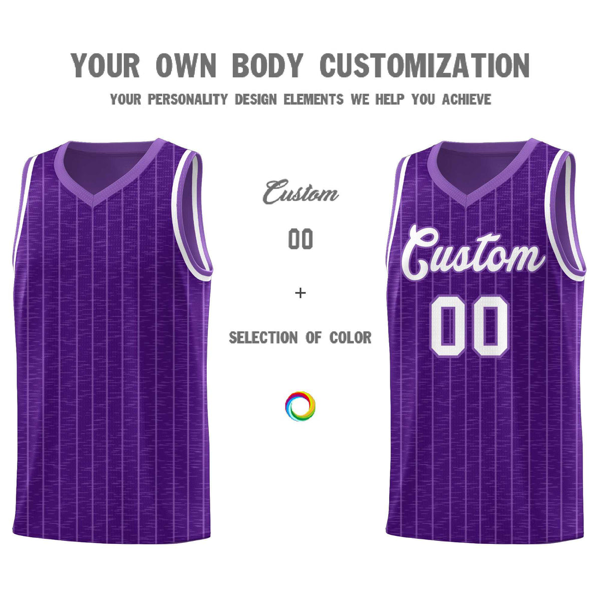 Custom Purple Custom Gray Pinstripe Retro Sets Uniform Basketball Jersey