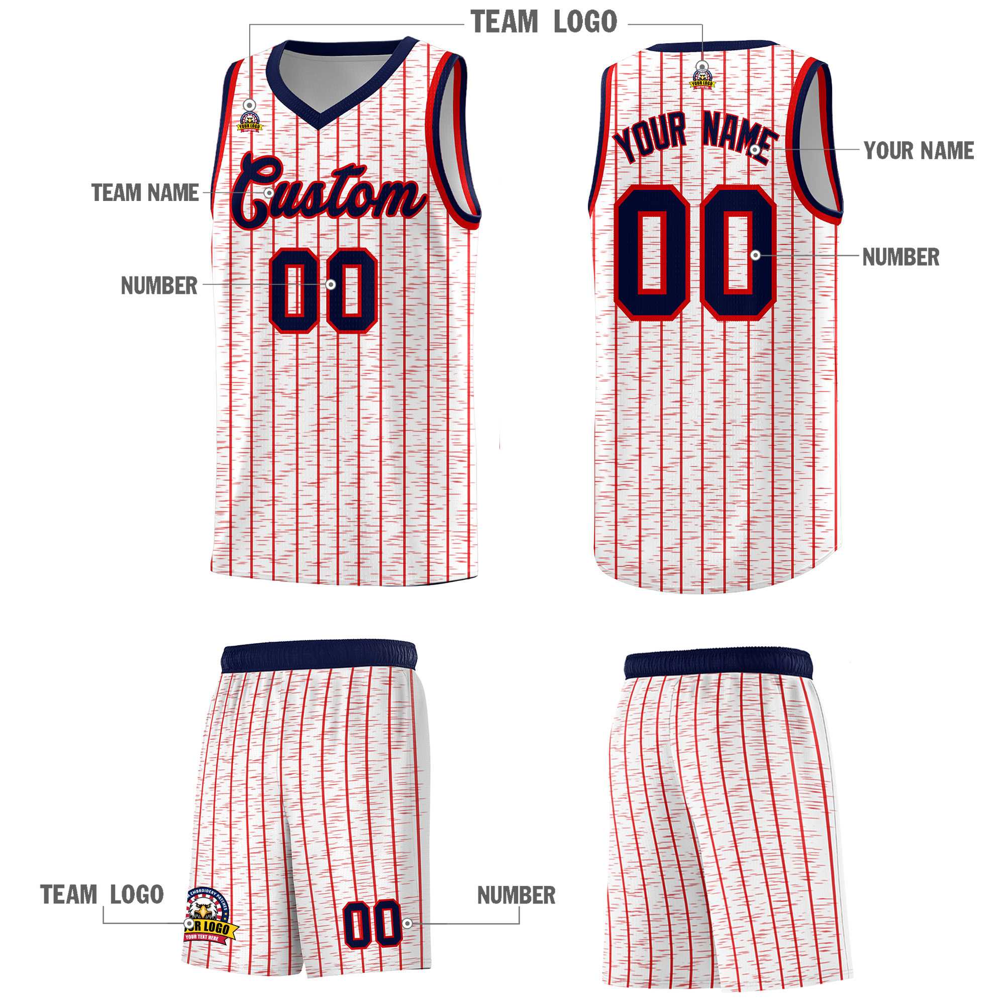 Custom White Custom Gray Pinstripe Retro Sets Uniform Basketball Jersey