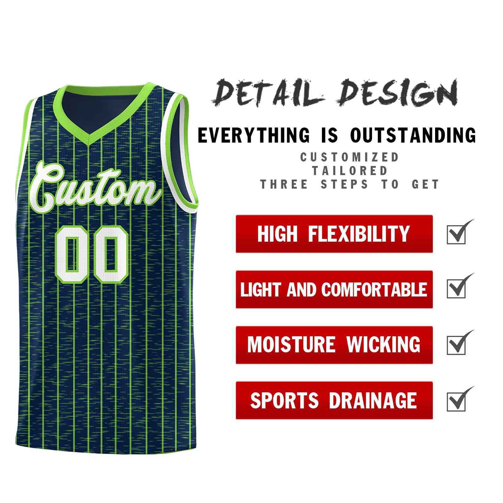 Custom Navy Custom Gray Pinstripe Retro Sets Uniform Basketball Jersey