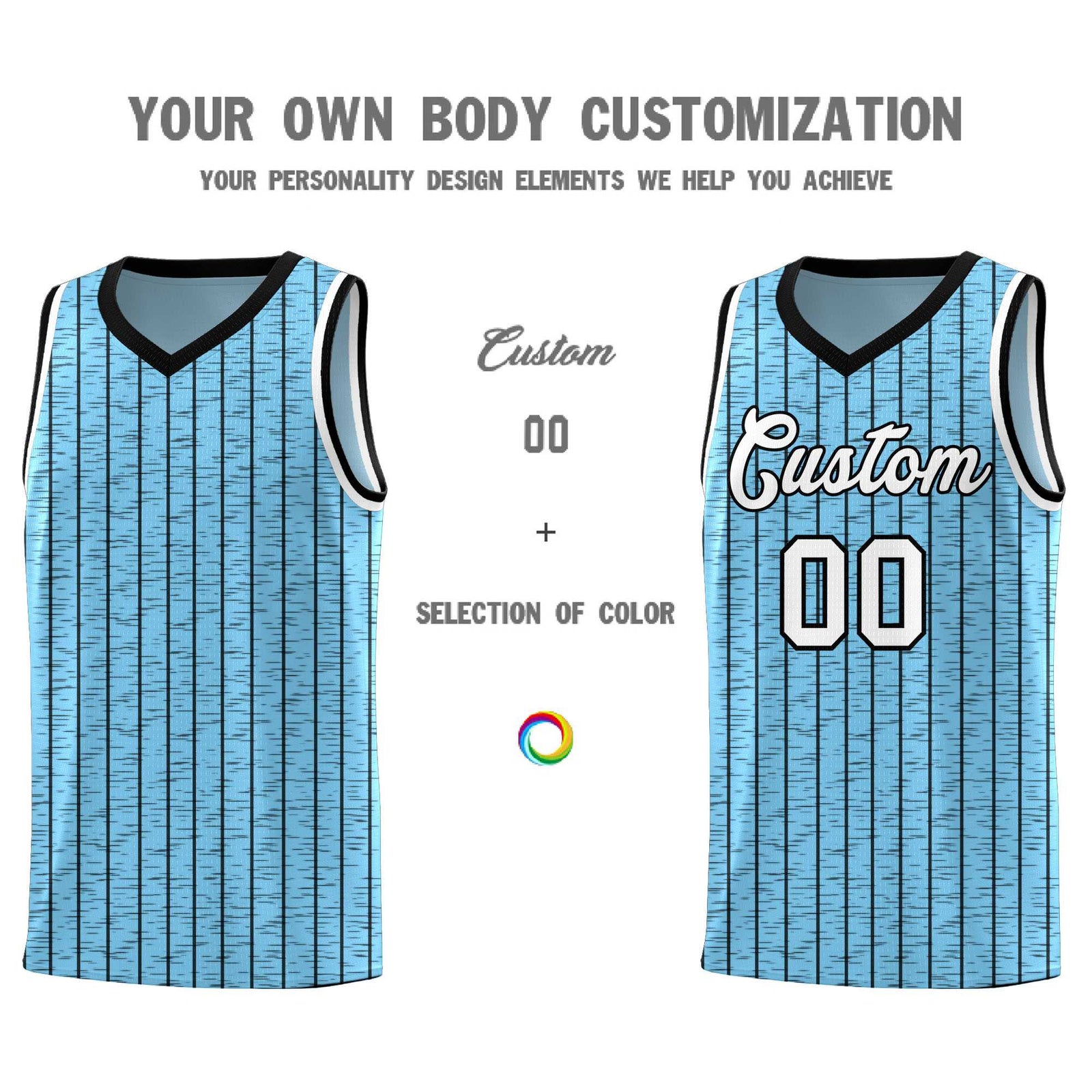 Custom Light Blue Custom Gray Pinstripe Retro Sets Uniform Basketball Jersey