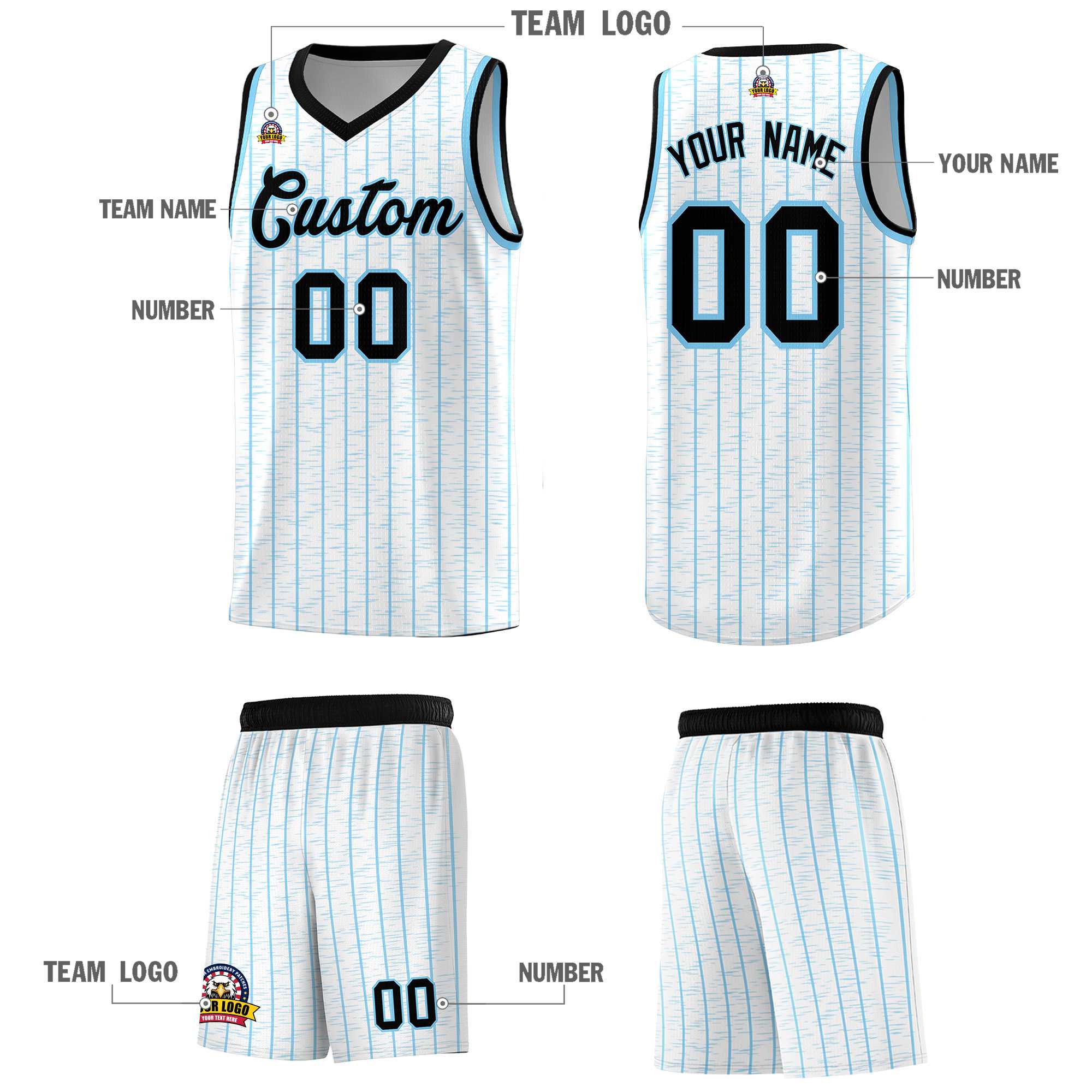 Custom White Custom Gray Pinstripe Retro Sets Uniform Basketball Jersey