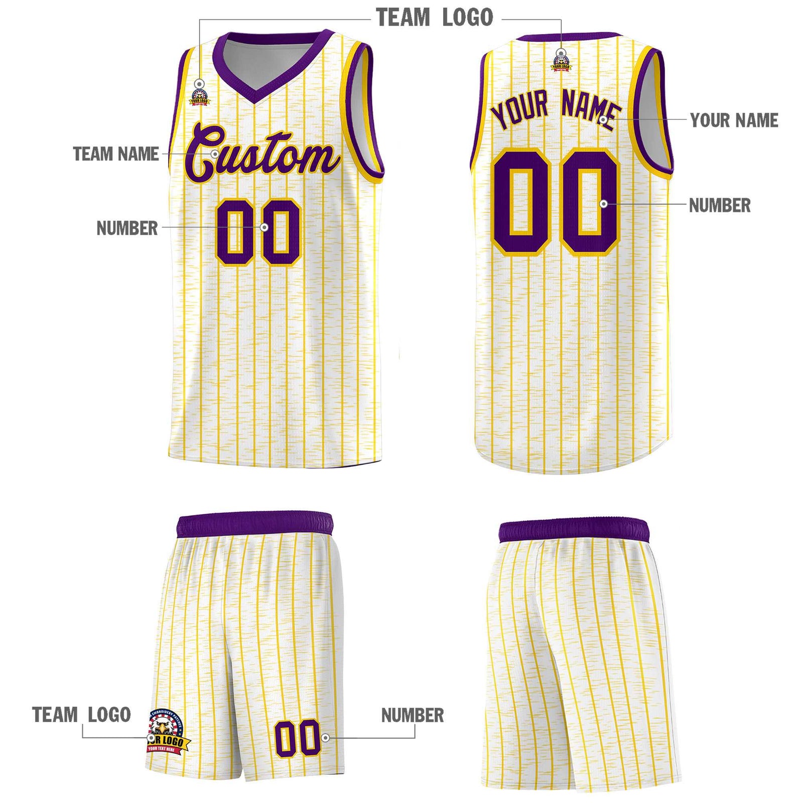 Custom White Custom Gray Pinstripe Retro Sets Uniform Basketball Jersey