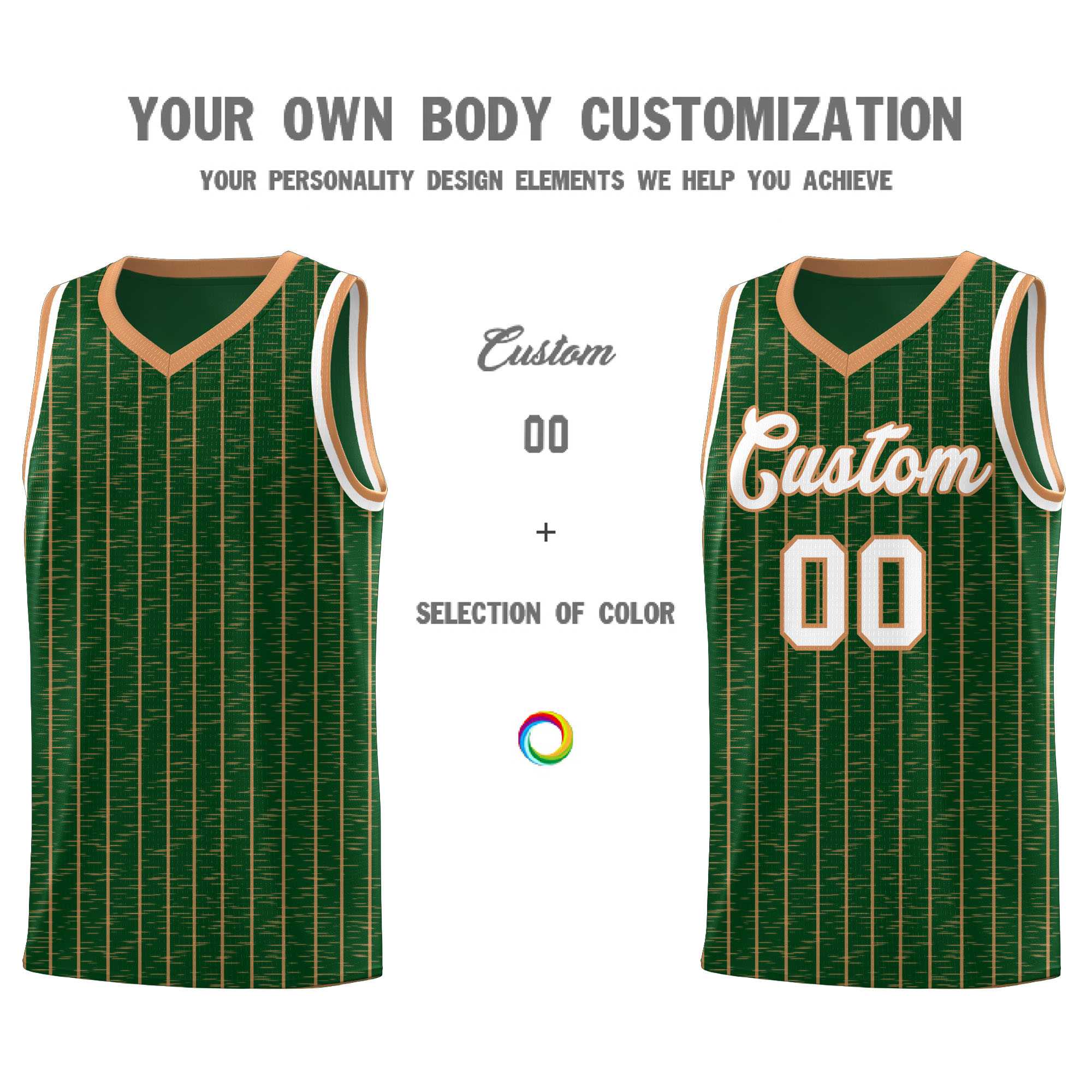 Custom Green Custom Gray Pinstripe Retro Sets Uniform Basketball Jersey