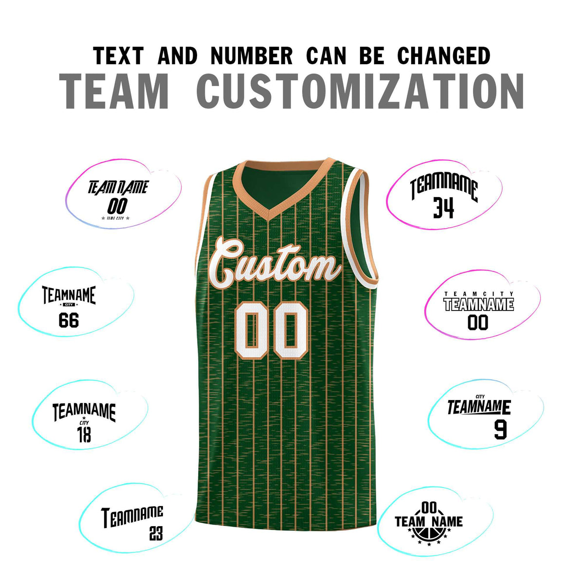 Custom Green Custom Gray Pinstripe Retro Sets Uniform Basketball Jersey