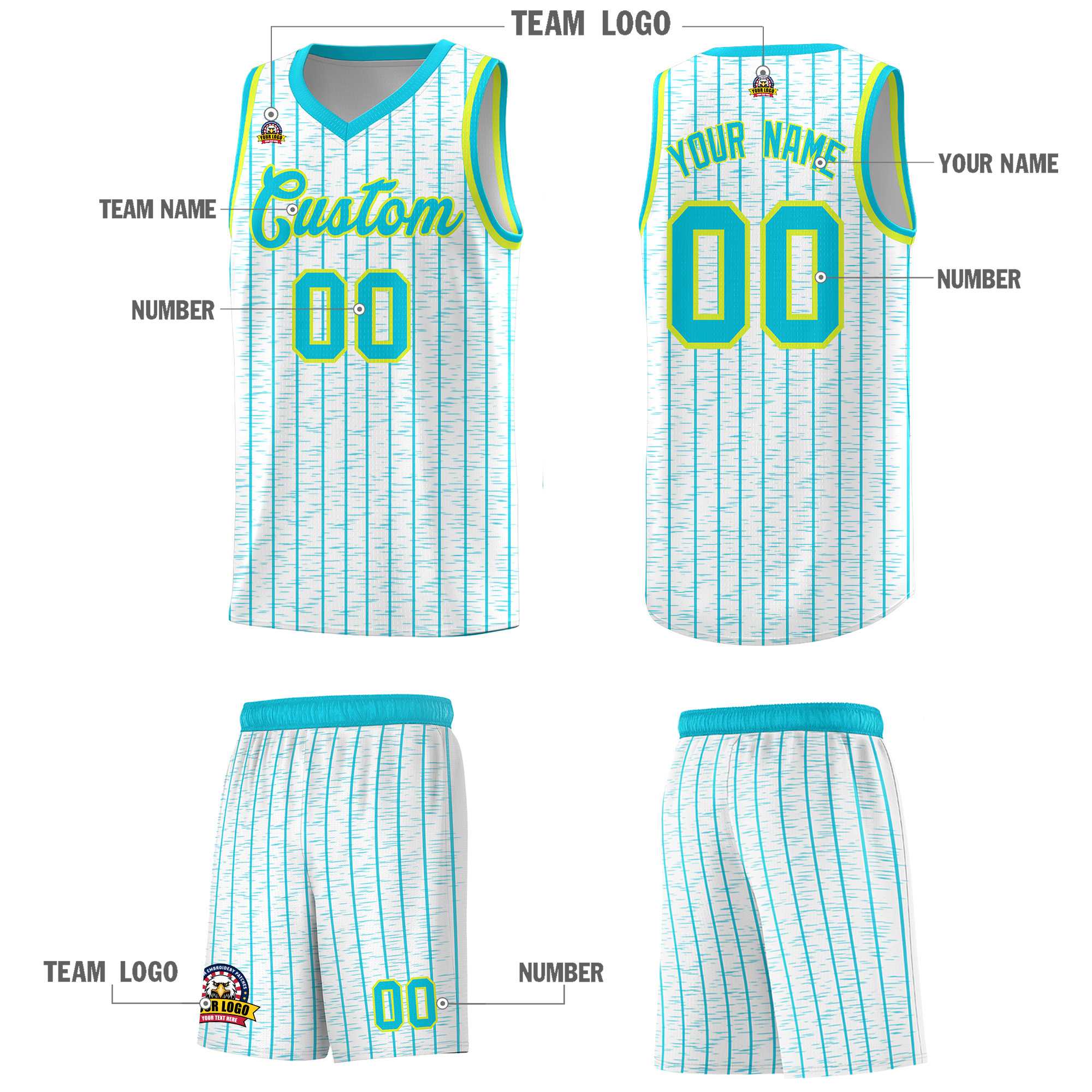 Custom White Custom Gray Pinstripe Retro Sets Uniform Basketball Jersey