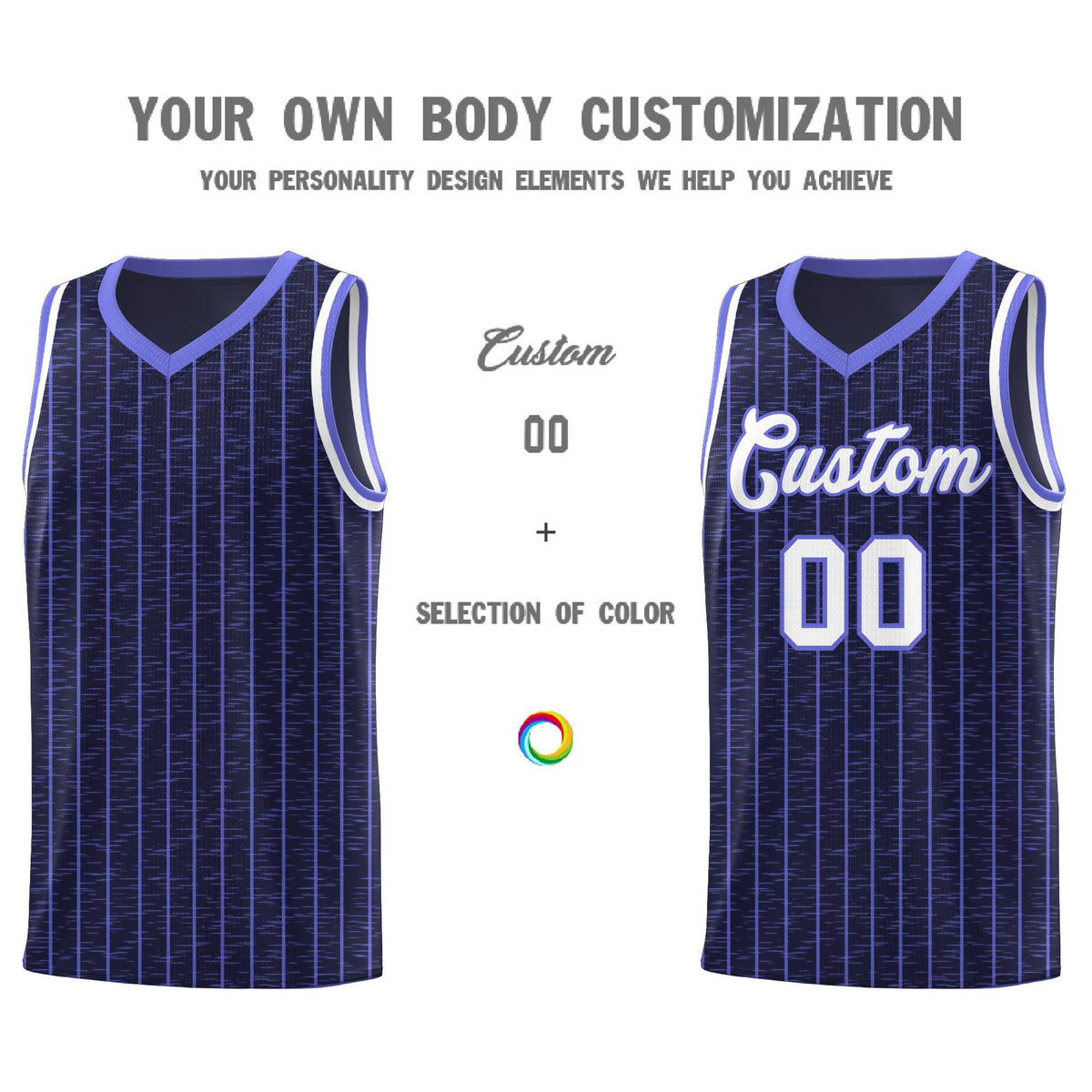 Custom Navy Custom Gray Pinstripe Retro Sets Uniform Basketball Jersey