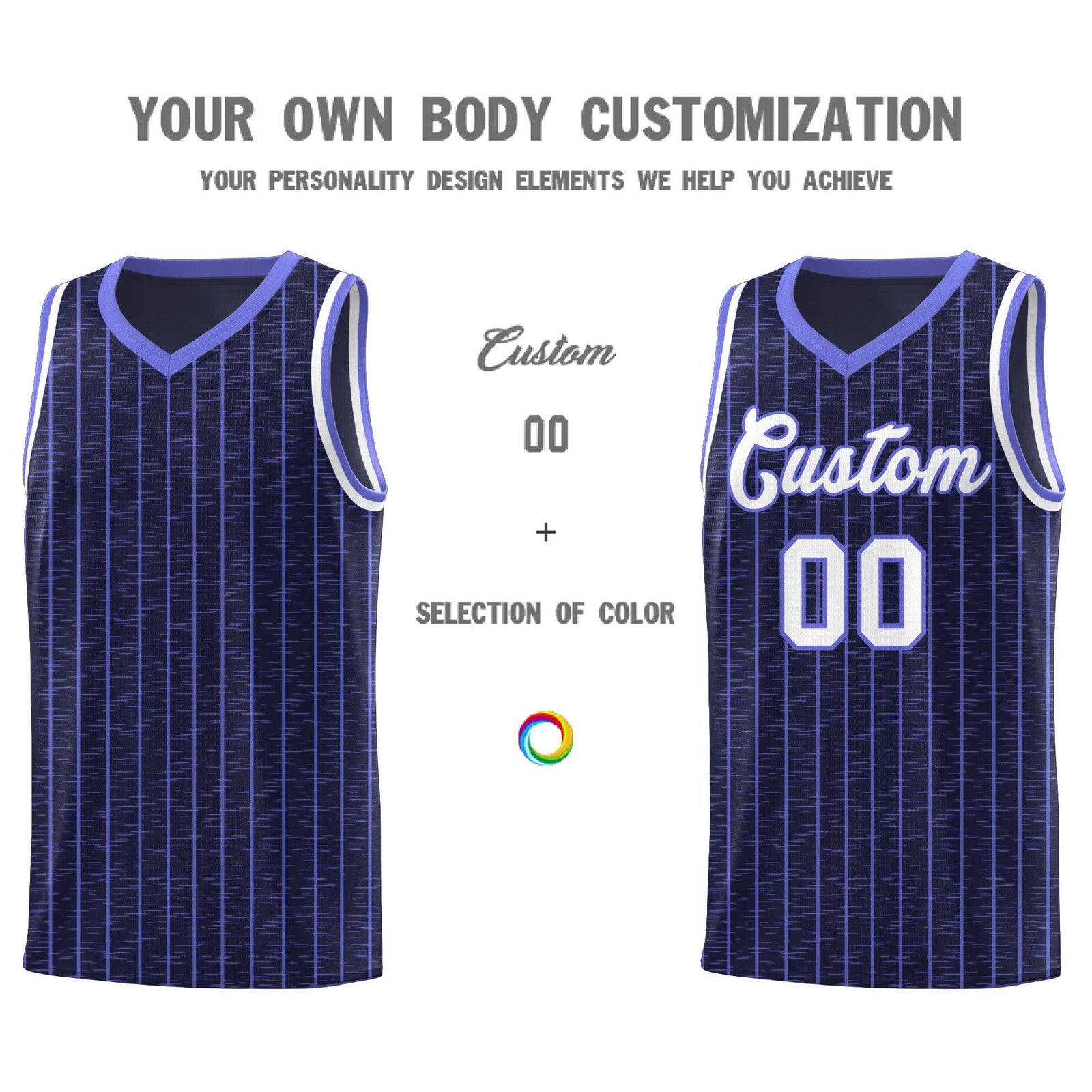 Custom Navy Custom Gray Pinstripe Retro Sets Uniform Basketball Jersey