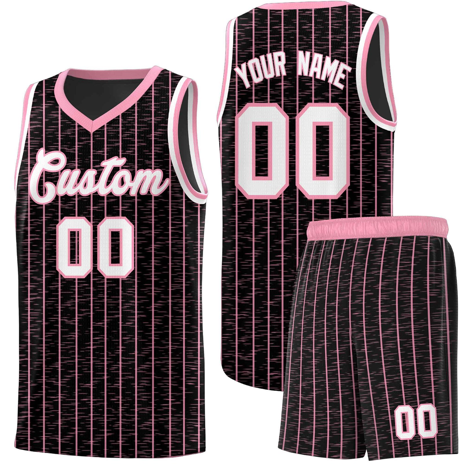 Custom Black Custom Gray Pinstripe Retro Sets Uniform Basketball Jersey