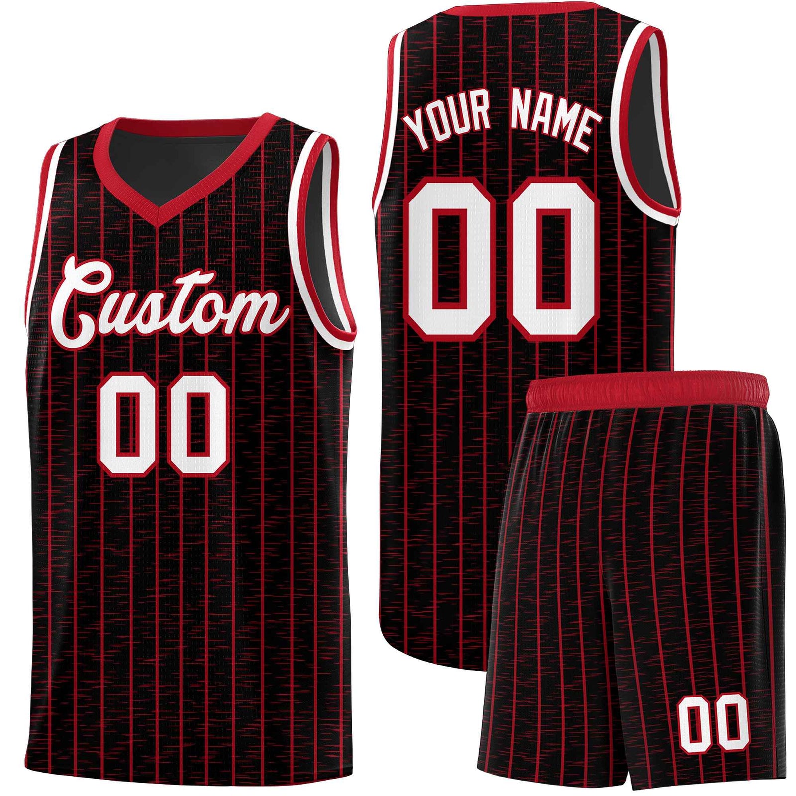Custom Black Custom Gray Pinstripe Retro Sets Uniform Basketball Jersey