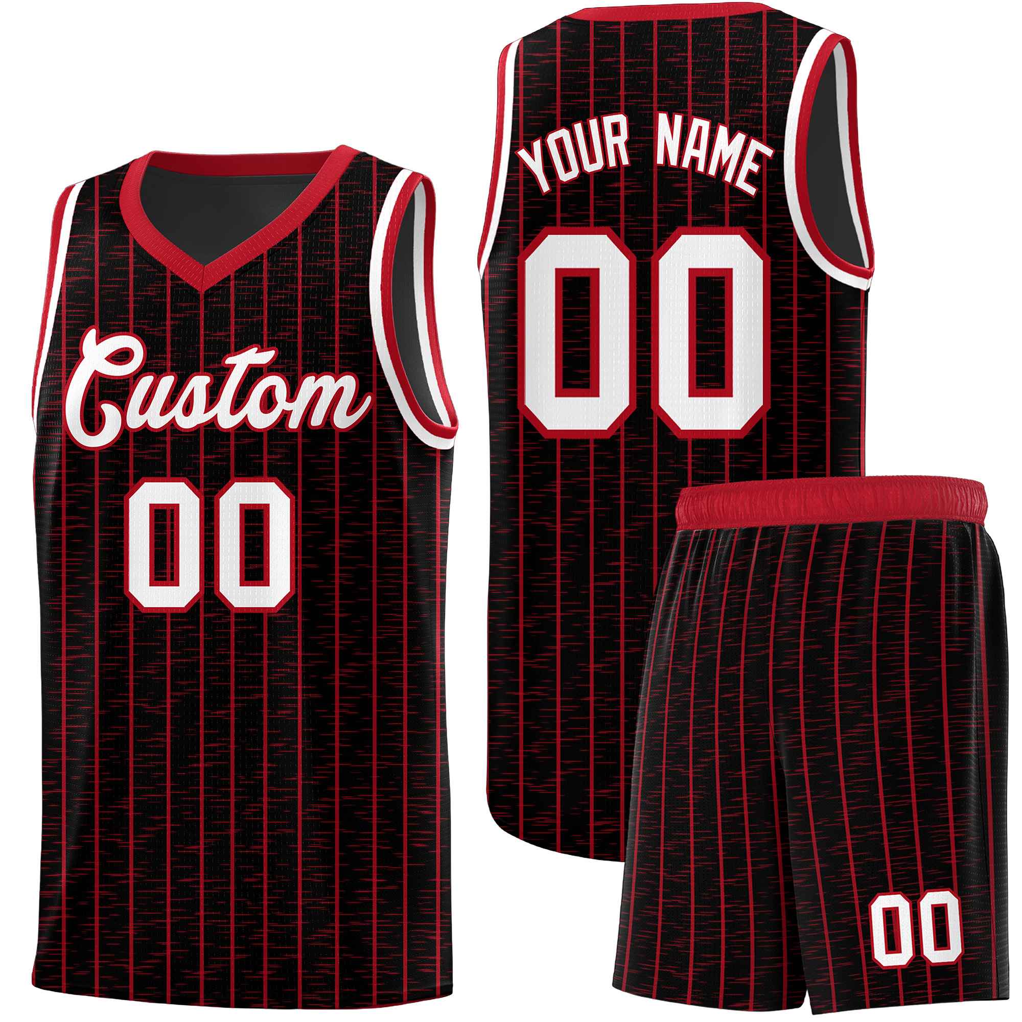 Custom Black Custom Gray Pinstripe Retro Sets Uniform Basketball Jersey