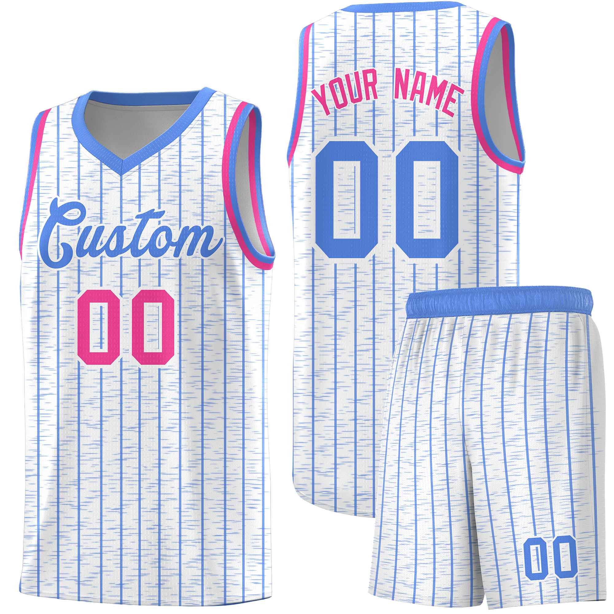Custom White Custom Gray Pinstripe Retro Sets Uniform Basketball Jersey