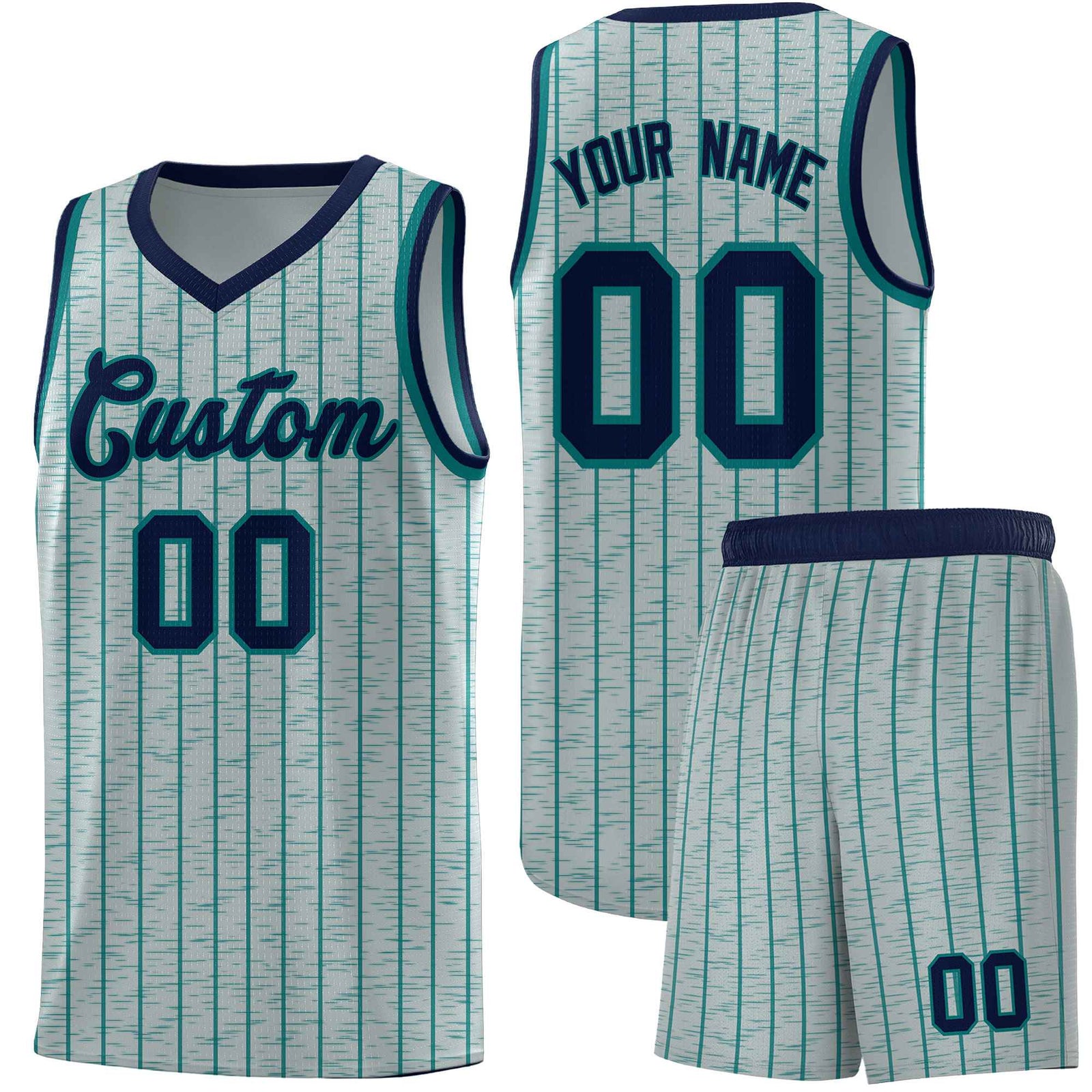 Custom Gray Custom Gray Pinstripe Retro Sets Uniform Basketball Jersey