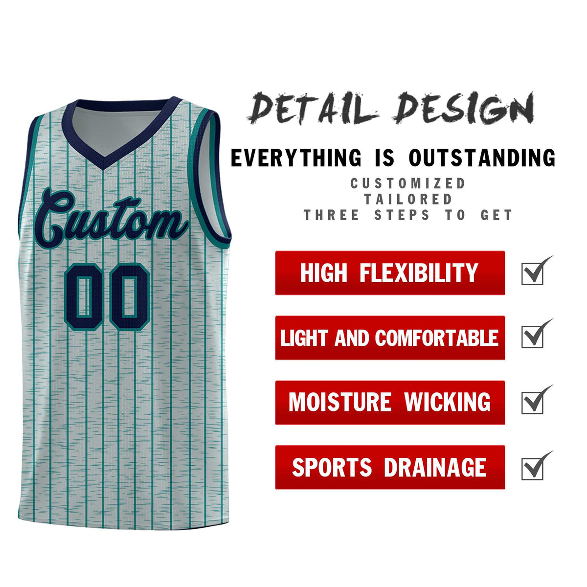 Custom Gray Custom Gray Pinstripe Retro Sets Uniform Basketball Jersey