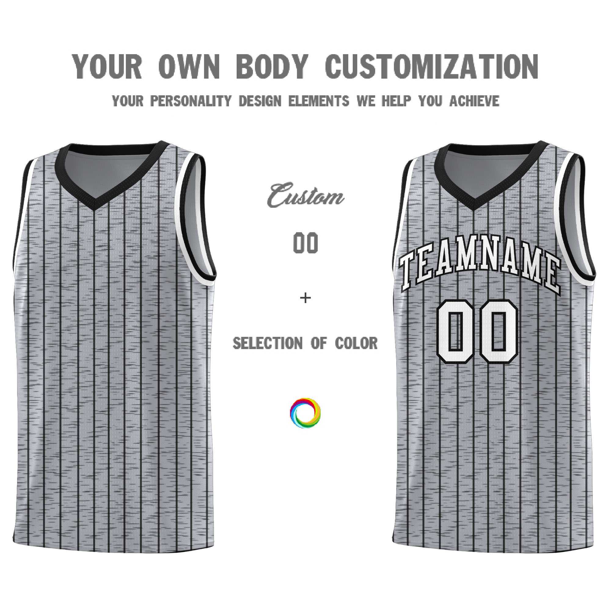 Custom Gray Custom Gray Pinstripe Retro Sets Uniform Basketball Jersey