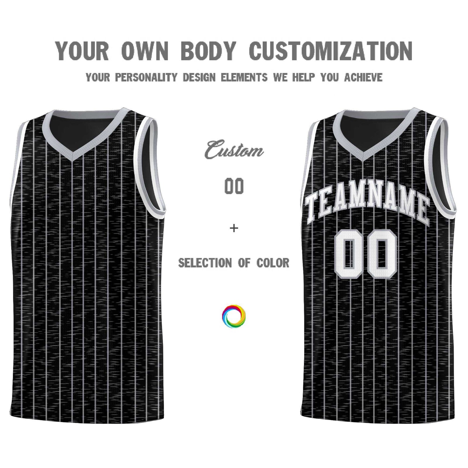Custom Black Custom Gray Pinstripe Retro Sets Uniform Basketball Jersey