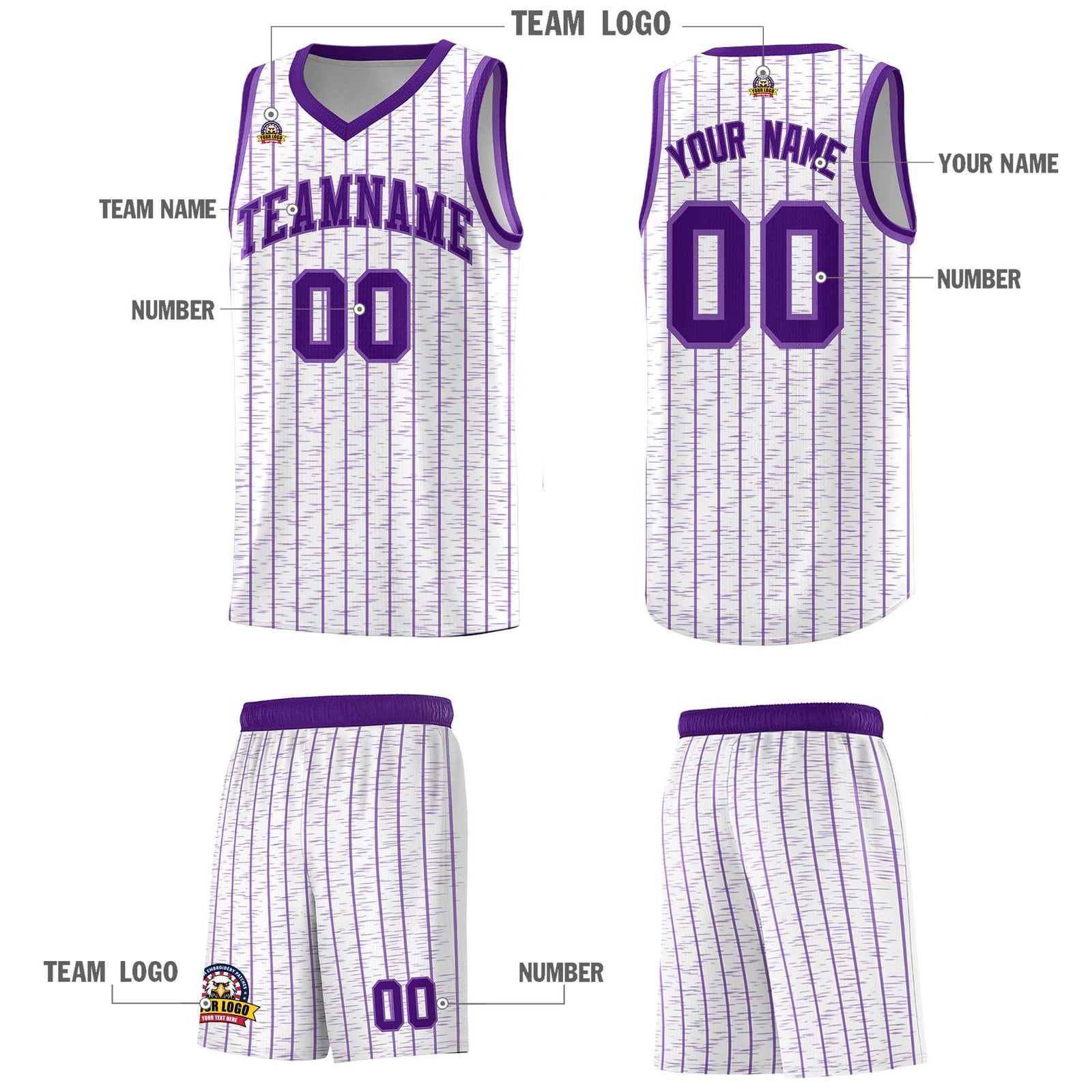 Custom White Custom Gray Pinstripe Retro Sets Uniform Basketball Jersey
