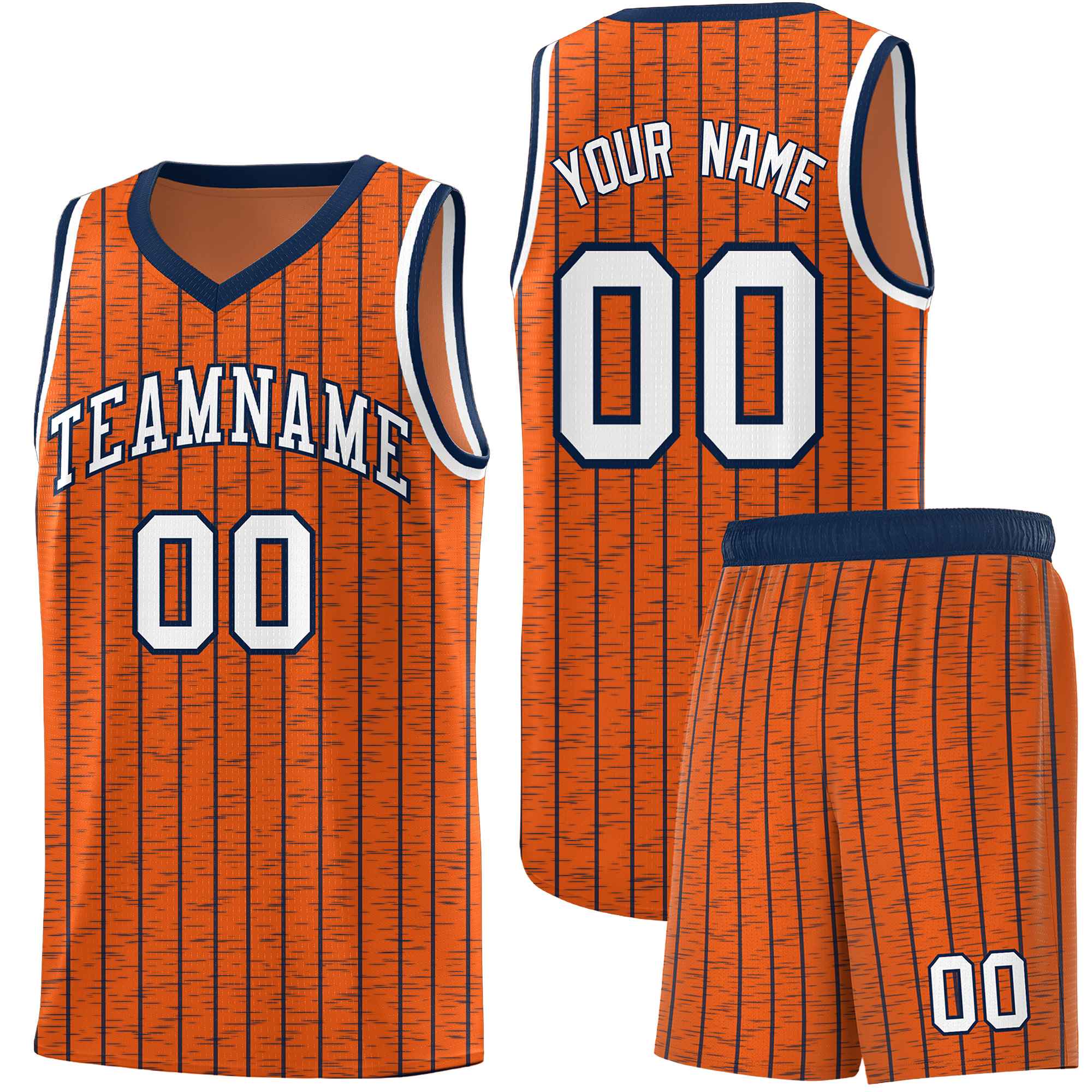 Custom Orange Custom Gray Pinstripe Retro Sets Uniform Basketball Jersey