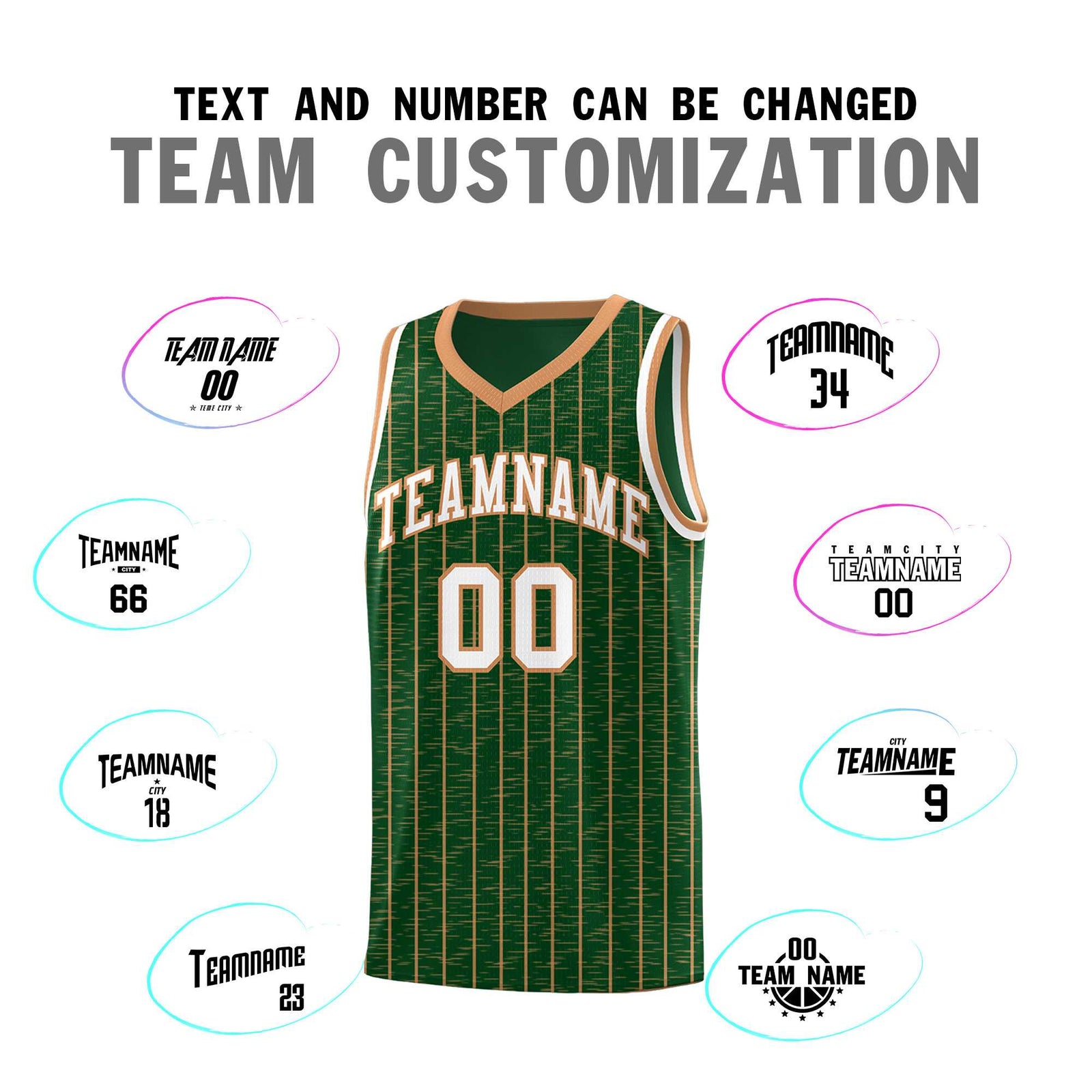 Custom Green Custom Gray Pinstripe Retro Sets Uniform Basketball Jersey