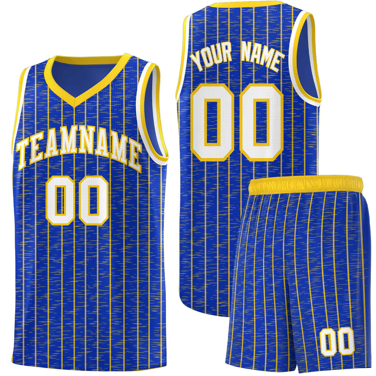 Custom Royal Blue Custom Gray Pinstripe Retro Sets Uniform Basketball Jersey