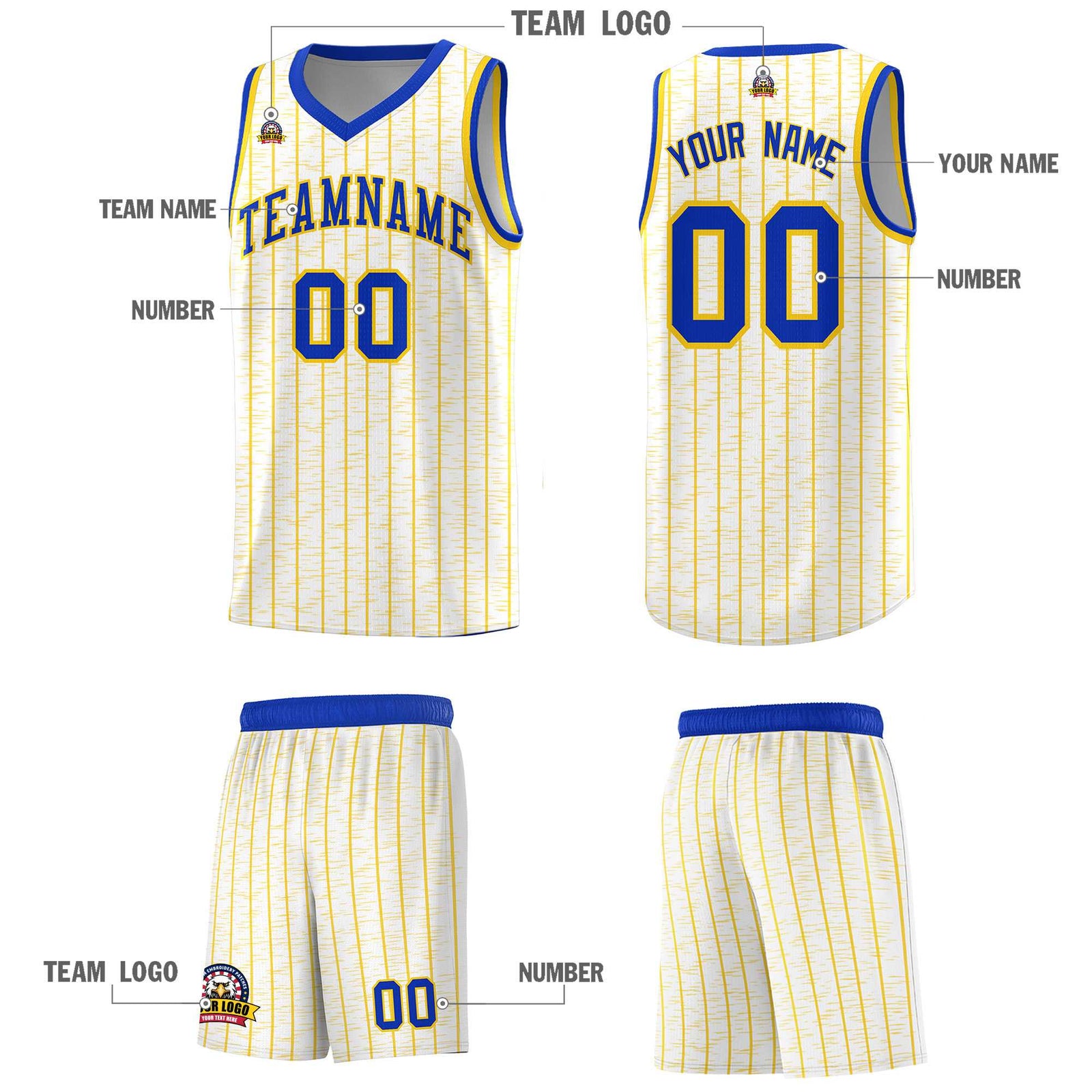 Custom White Custom Gray Pinstripe Retro Sets Uniform Basketball Jersey