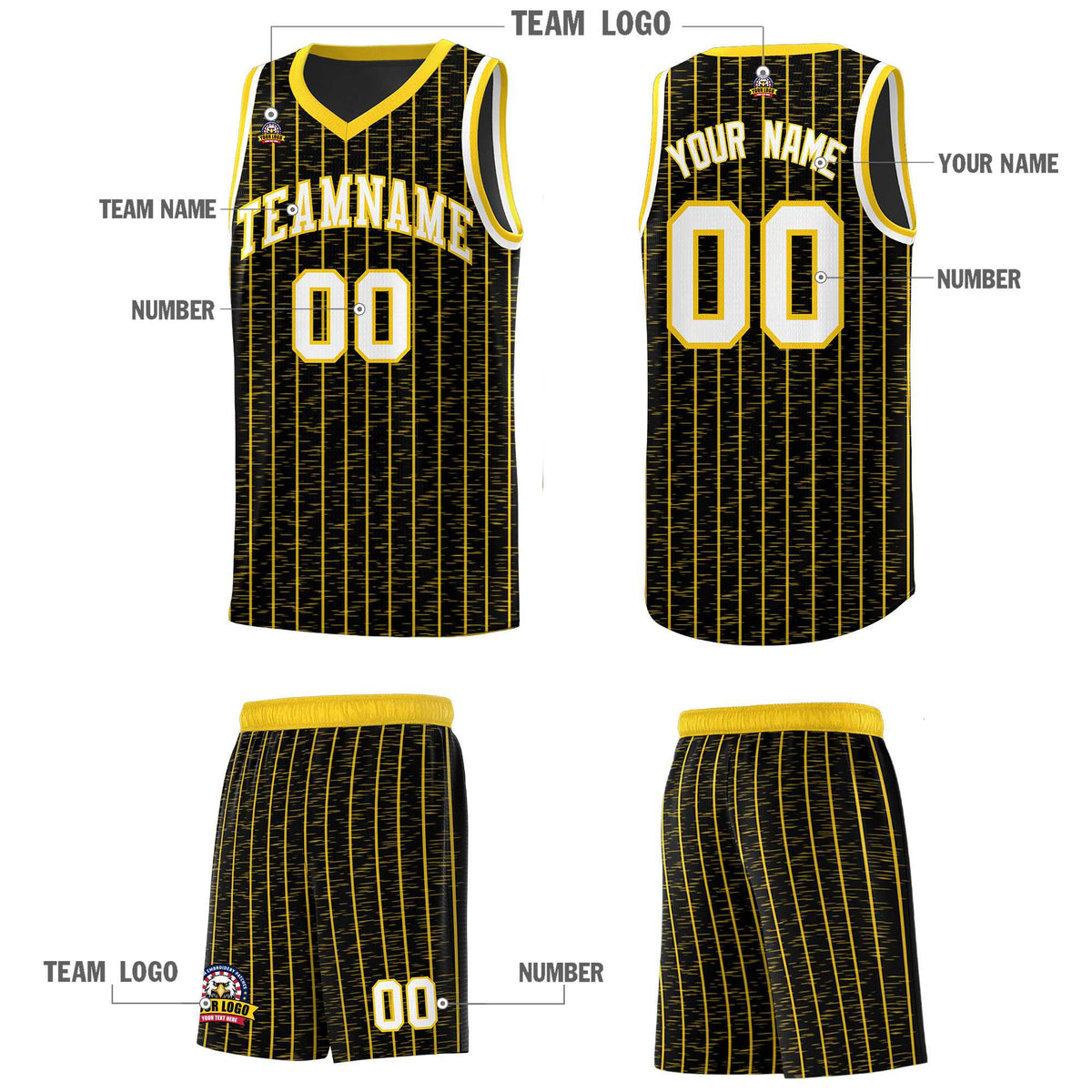 Custom Black Custom Gray Pinstripe Retro Sets Uniform Basketball Jersey