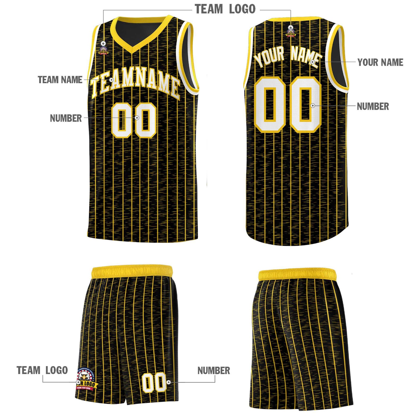 Custom Black Custom Gray Pinstripe Retro Sets Uniform Basketball Jersey