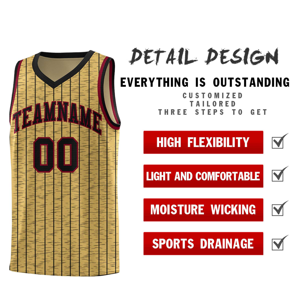 Custom Old Gold Custom Gray Pinstripe Retro Sets Uniform Basketball Jersey