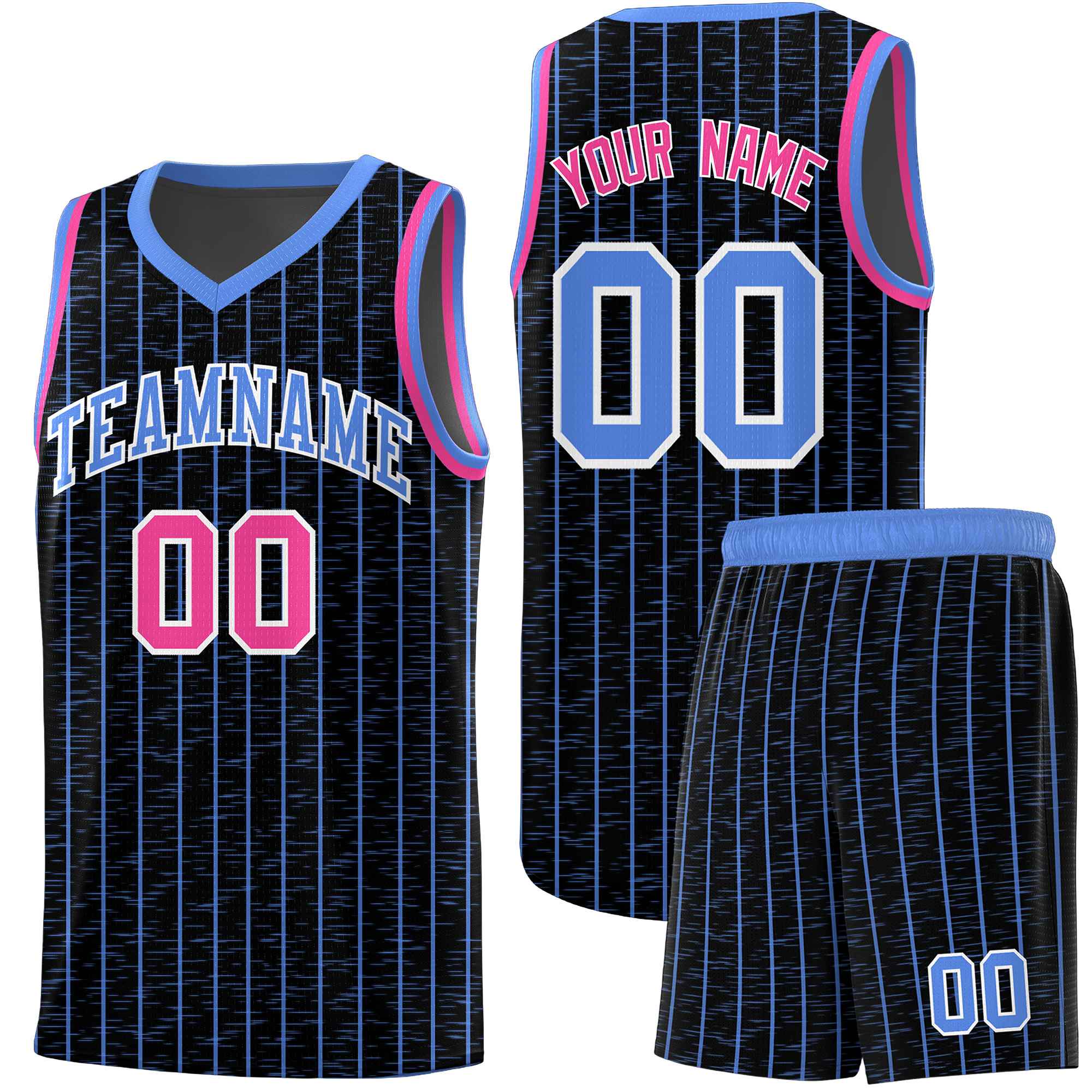 Custom Black Custom Gray Pinstripe Retro Sets Uniform Basketball Jersey