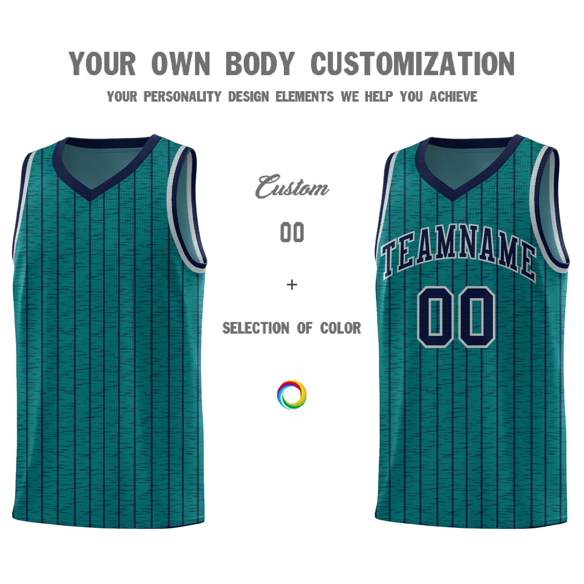 Custom Teal Custom Gray Pinstripe Retro Sets Uniform Basketball Jersey