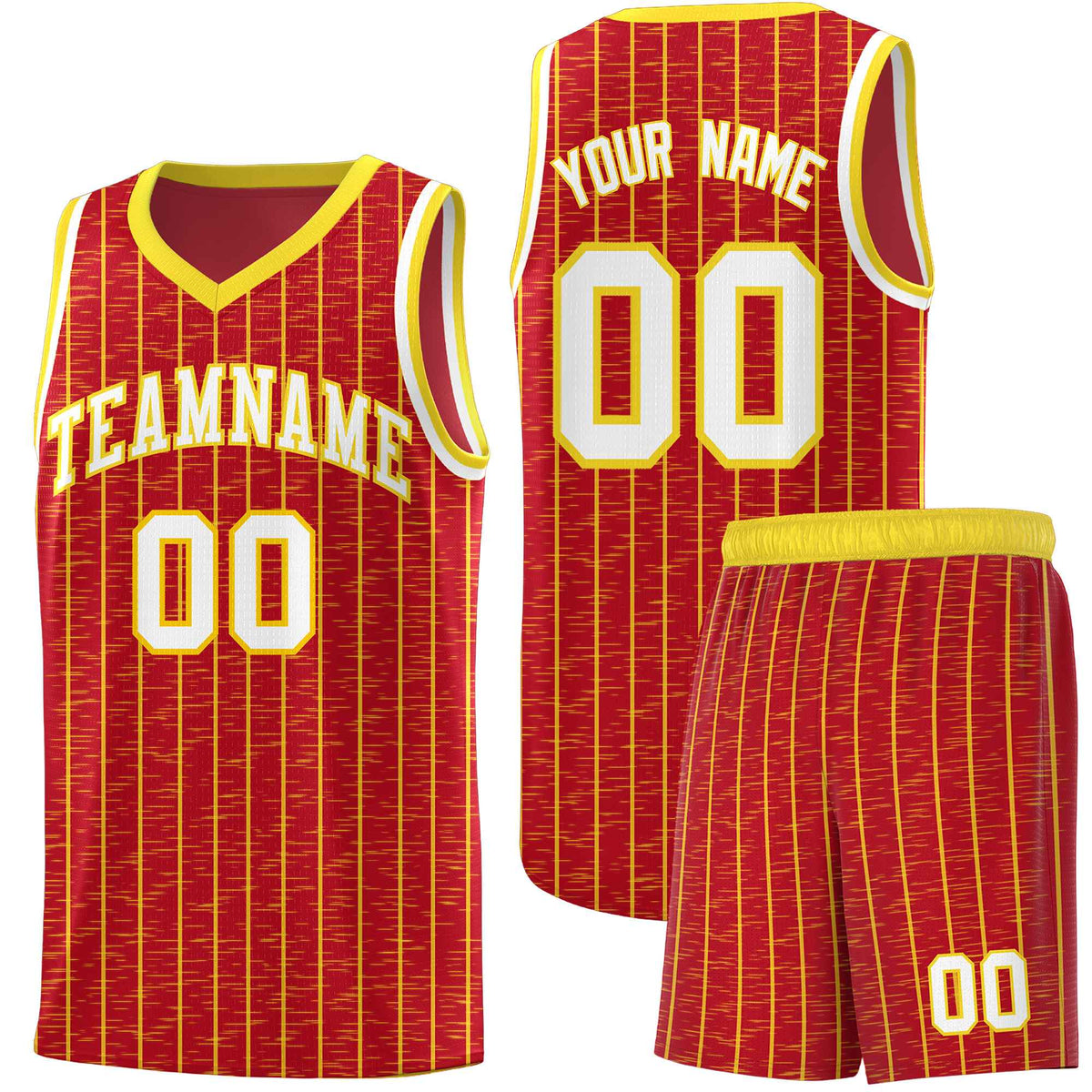 Custom Red Custom Gray Pinstripe Retro Sets Uniform Basketball Jersey