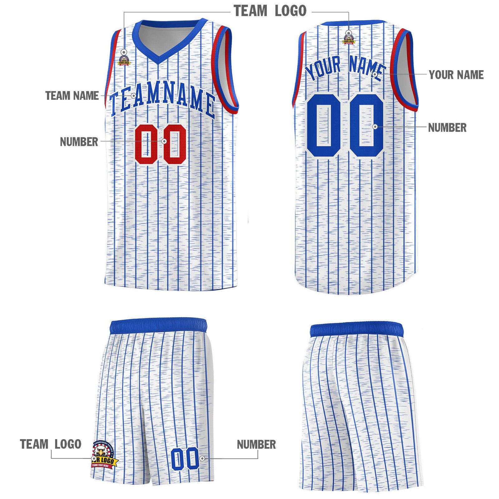 Custom White Custom Gray Pinstripe Retro Sets Uniform Basketball Jersey