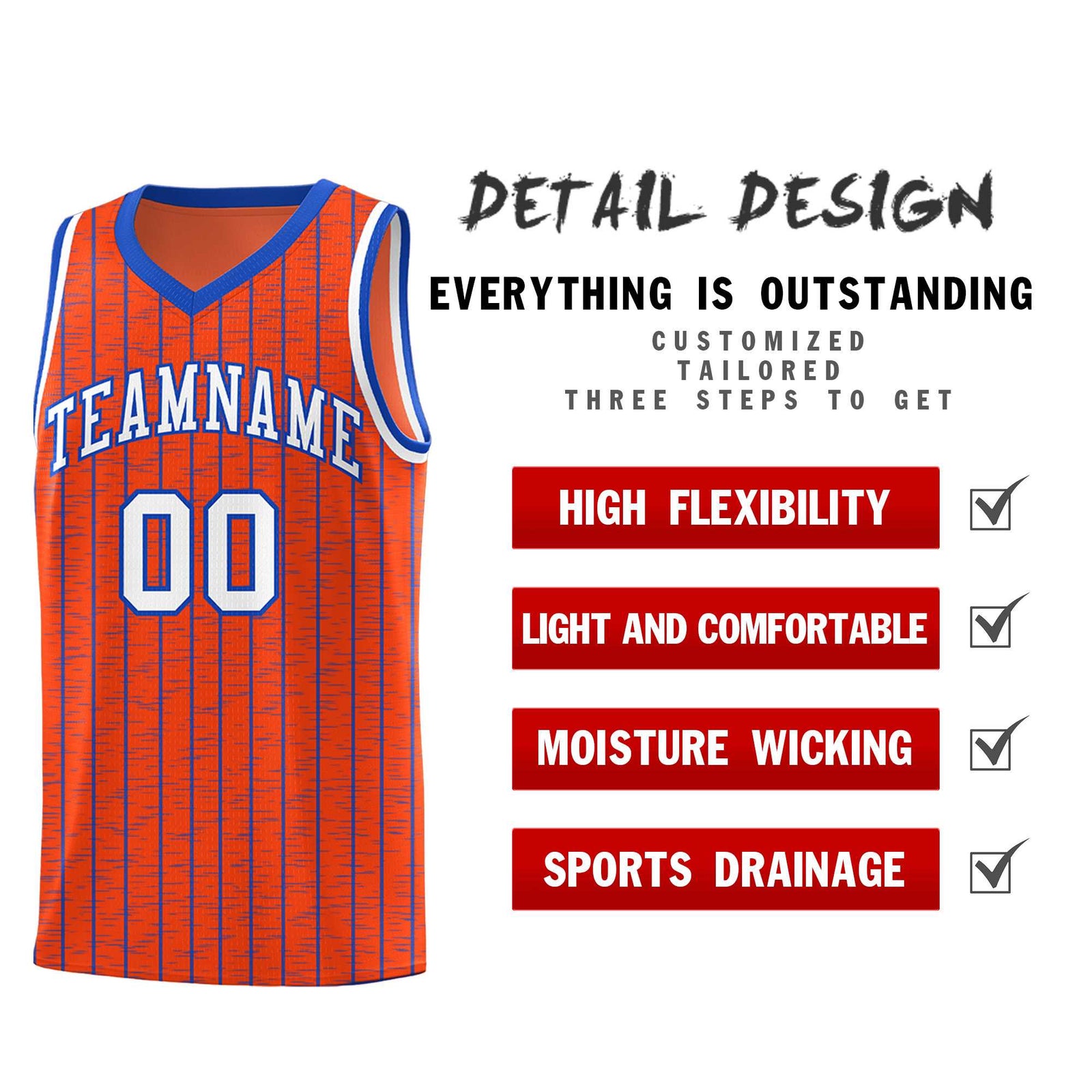 Custom Orange Custom Gray Pinstripe Retro Sets Uniform Basketball Jersey