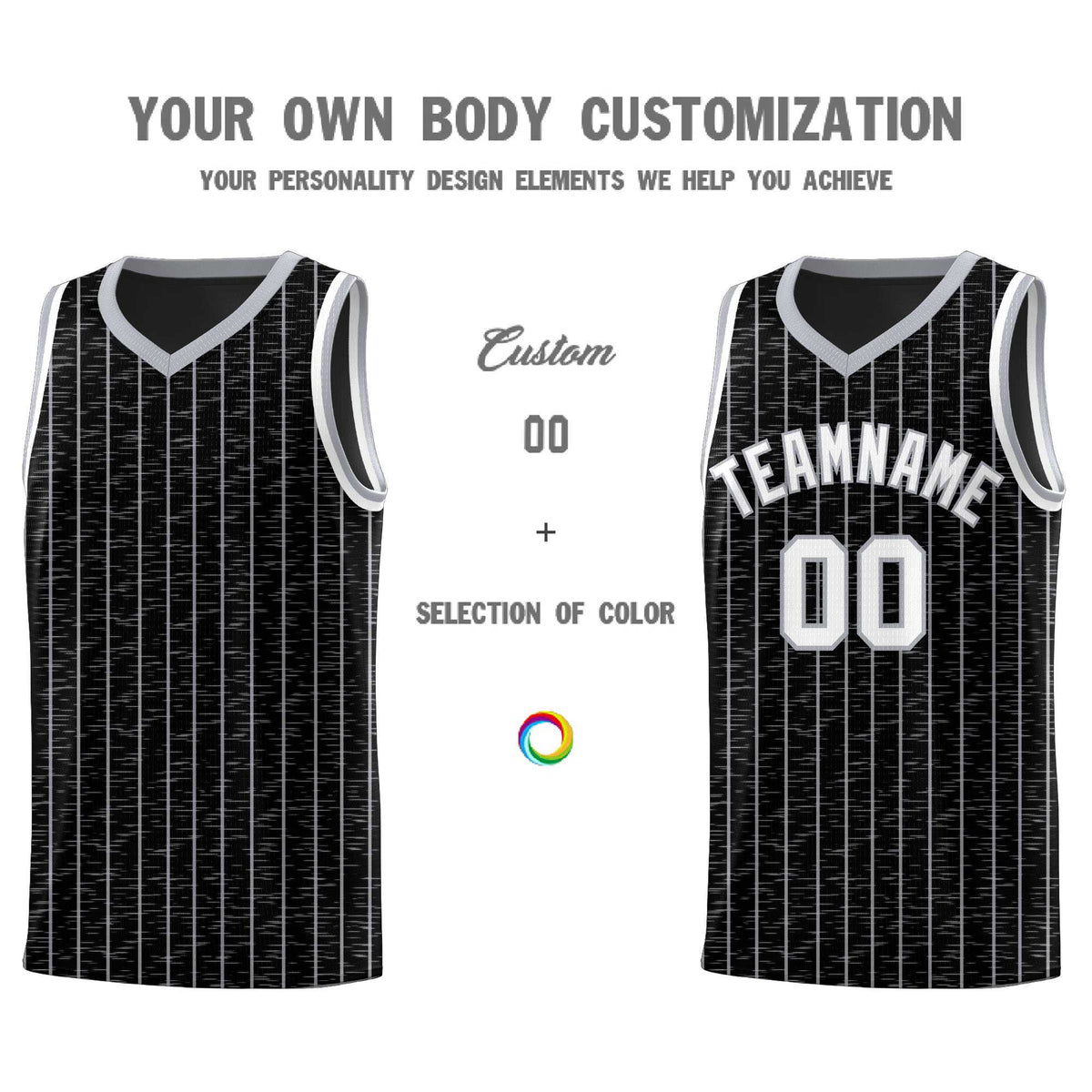 Custom Black Custom Gray Pinstripe Retro Sets Uniform Basketball Jersey