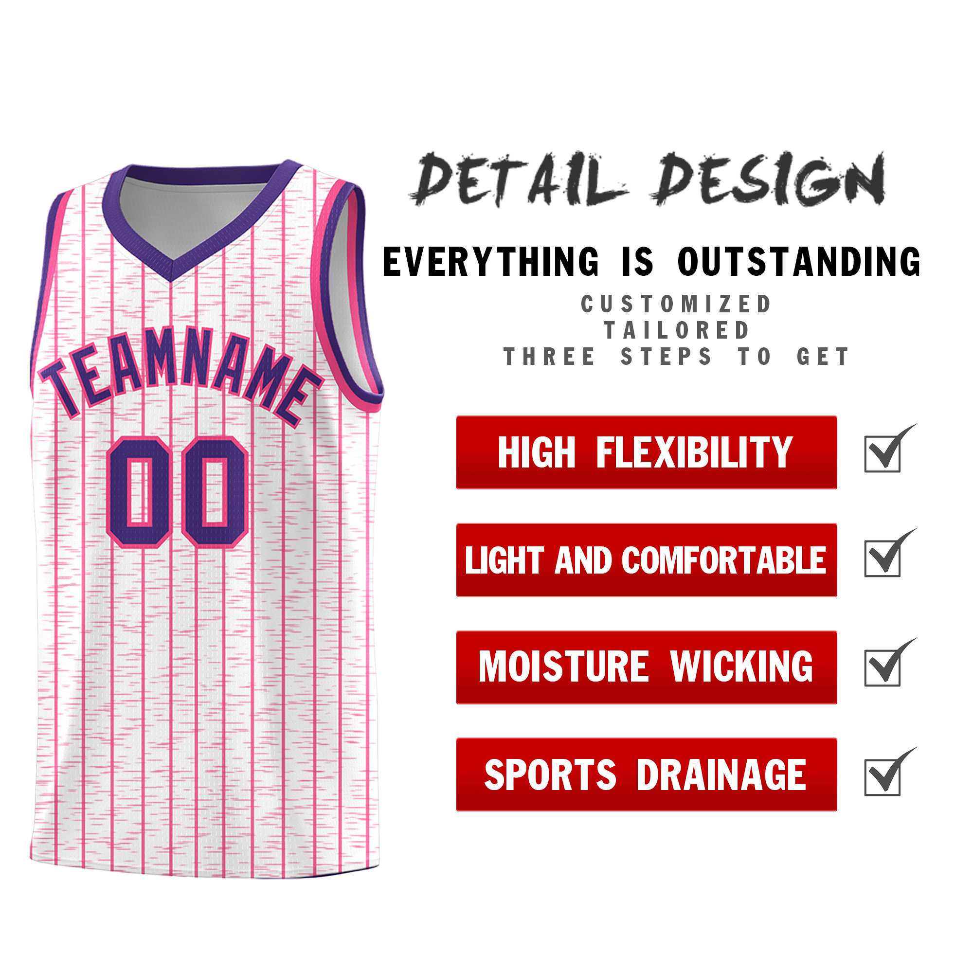 Custom White Custom Gray Pinstripe Retro Sets Uniform Basketball Jersey