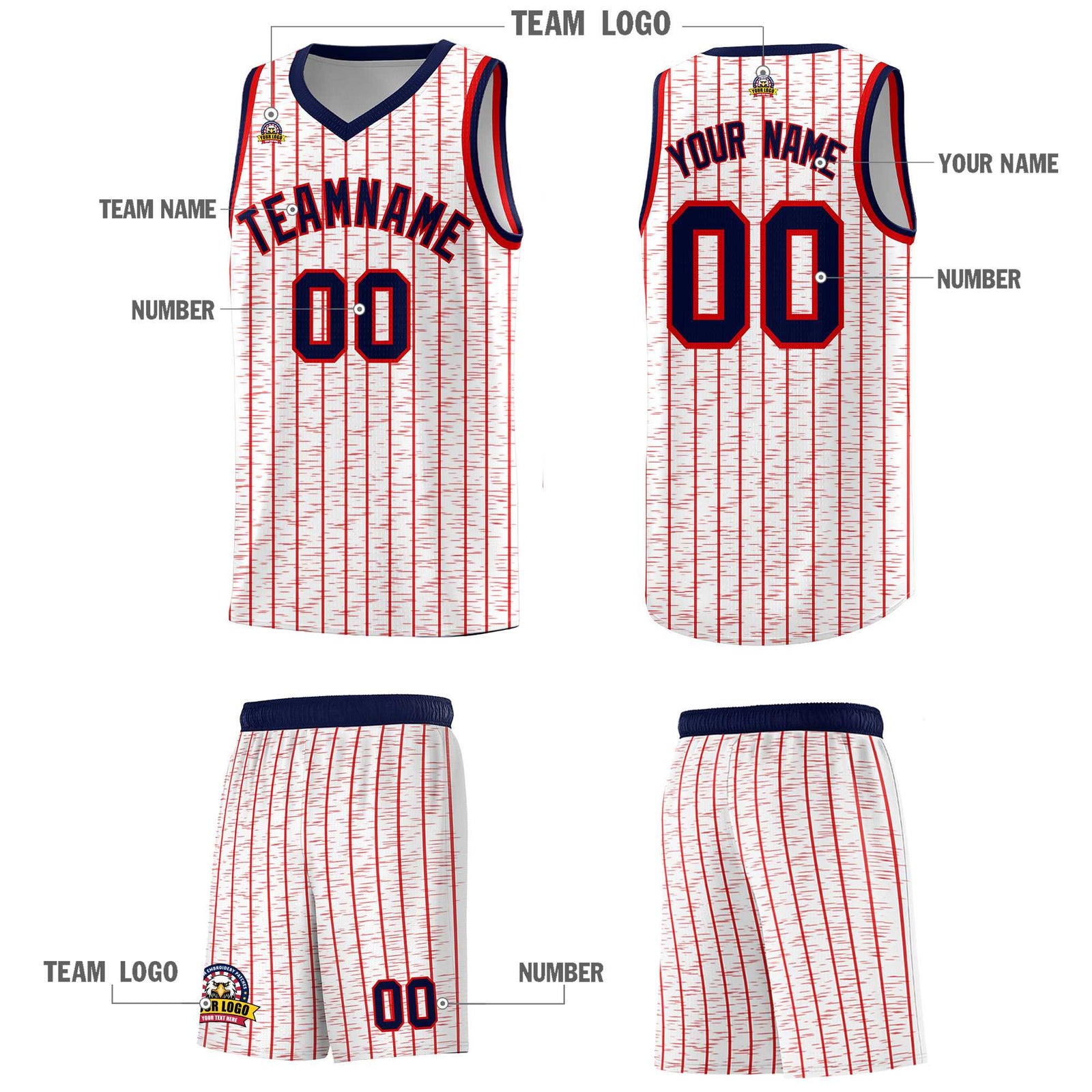 Custom White Custom Gray Pinstripe Retro Sets Uniform Basketball Jersey