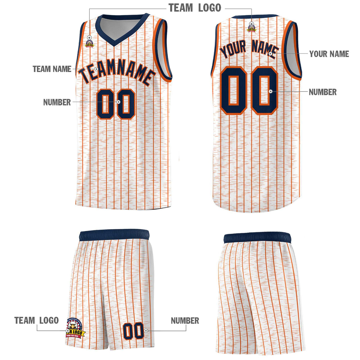 Custom White Custom Gray Pinstripe Retro Sets Uniform Basketball Jersey